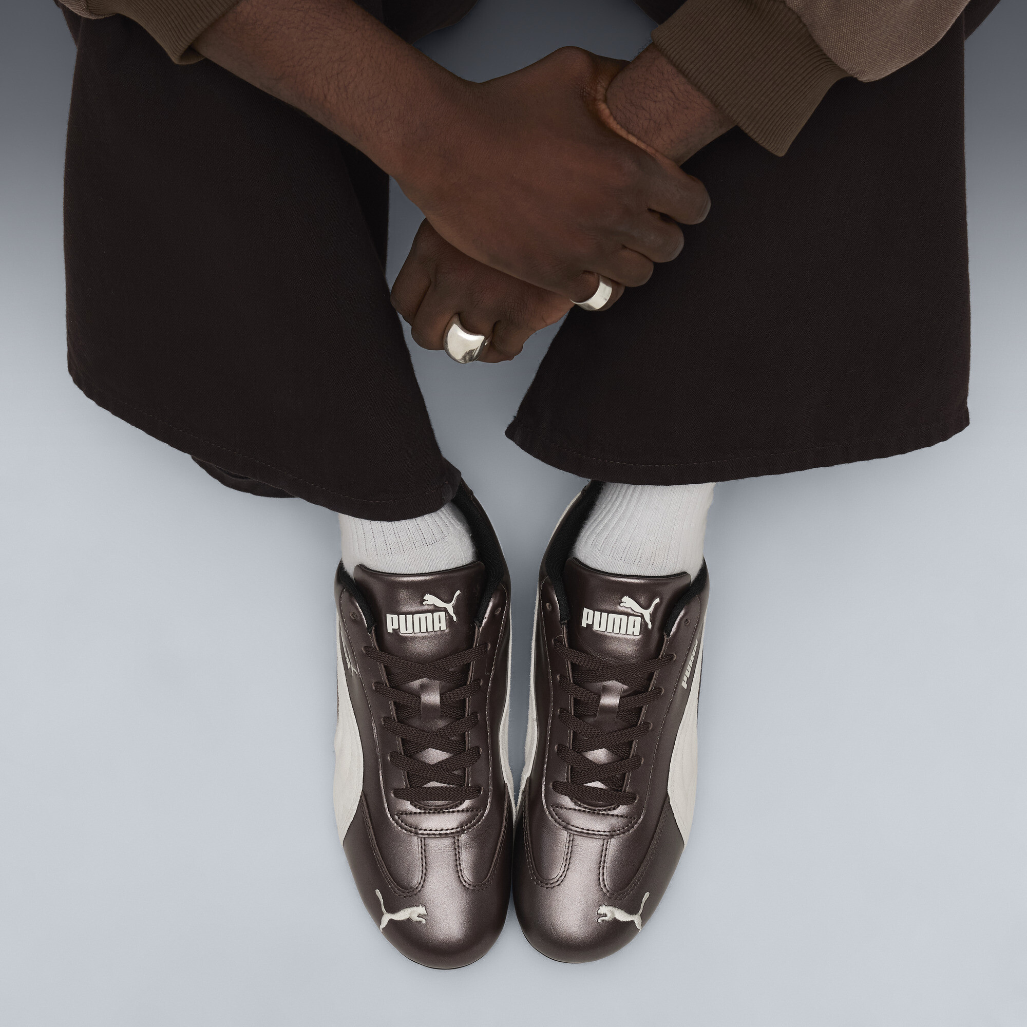 PUMA Speetcat Metallic sneakers uniseks, Wit/Bruin, Maat 36 thumbnail 8