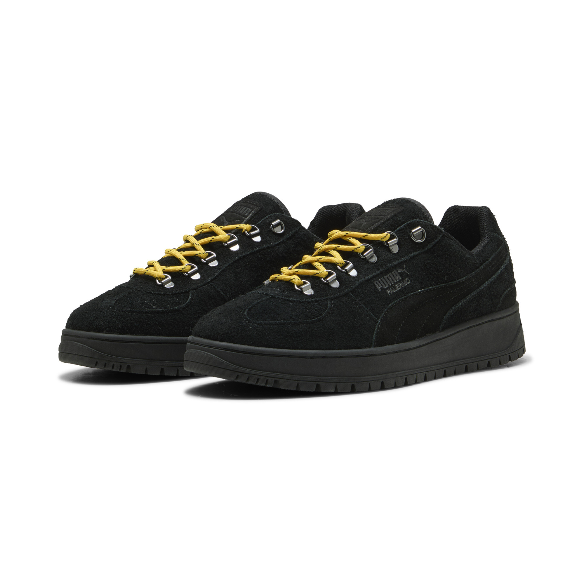 PUMA Palermo Alpino Fuzzy sneakers, Zwart/Geel, Maat 36 thumbnail 6