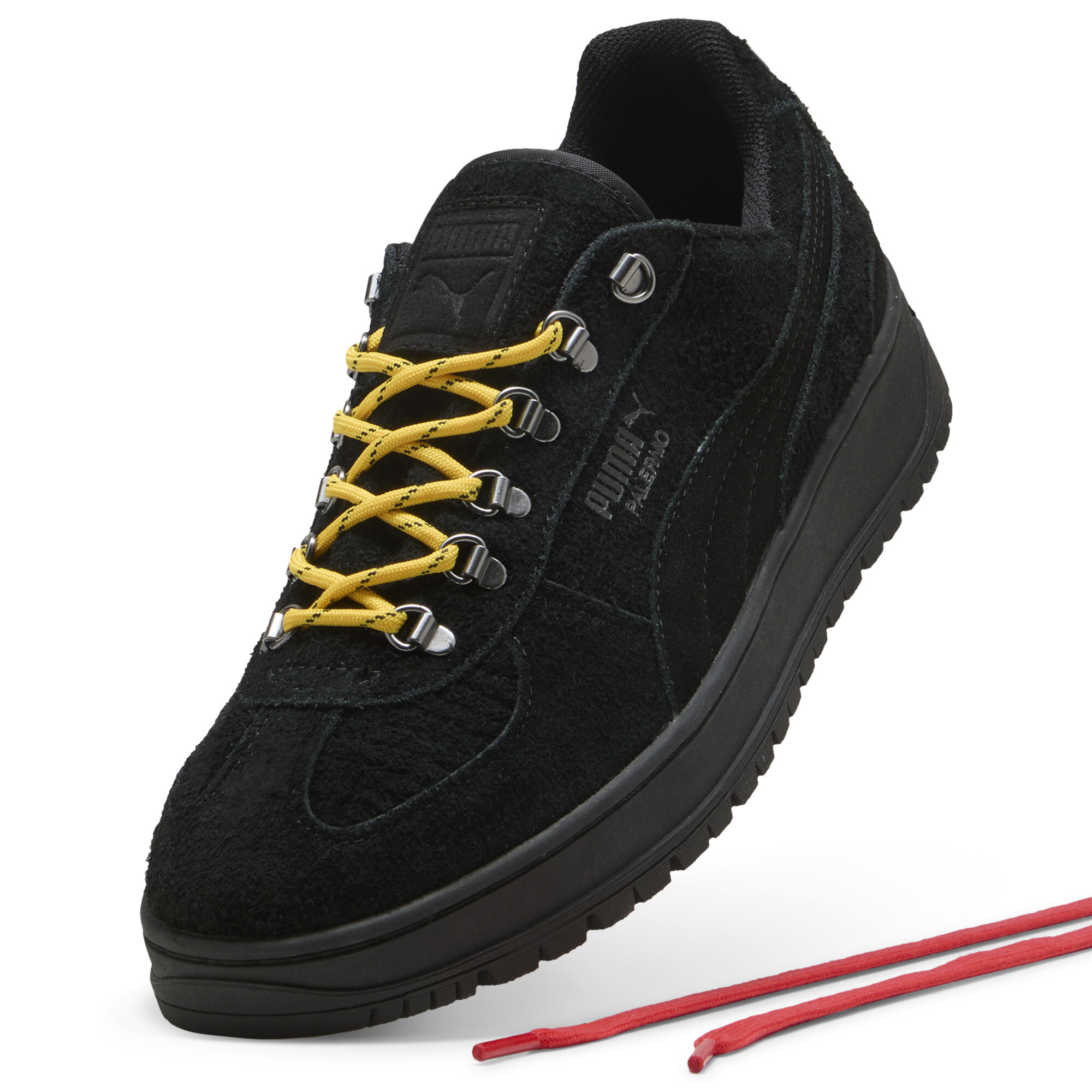 PUMA Palermo Alpino Fuzzy sneakers, Zwart/Geel, Maat 36 thumbnail 2