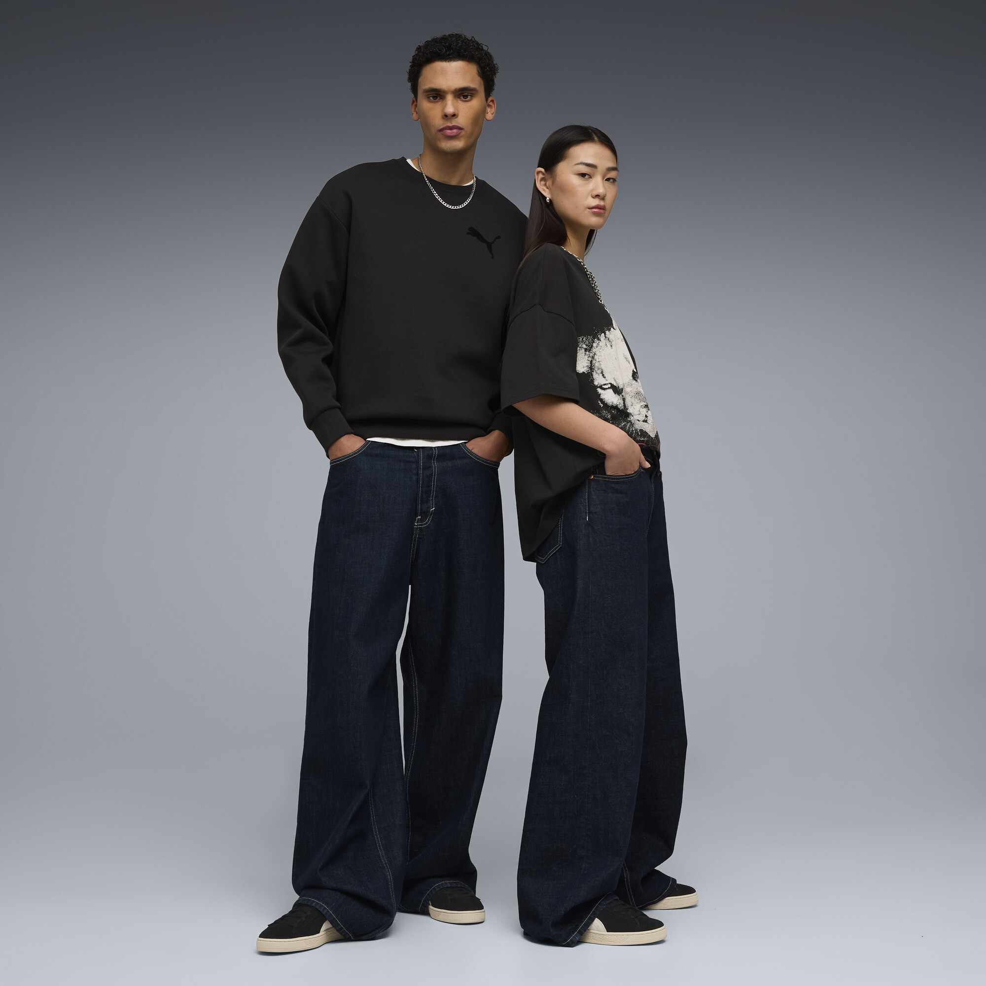 PUMA Suede Charles F. Stead I uniseks sneakers, Zwart/Wit, Maat 37 thumbnail 7