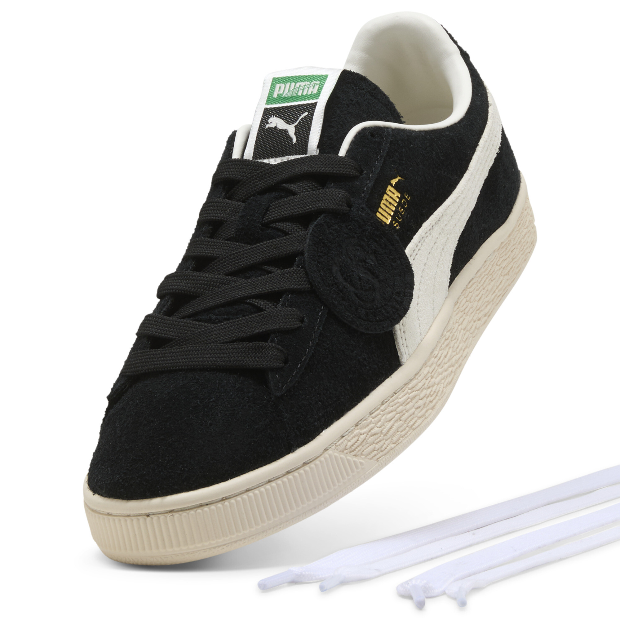 PUMA Suede Charles F. Stead I uniseks sneakers, Zwart/Wit, Maat 37 thumbnail 2