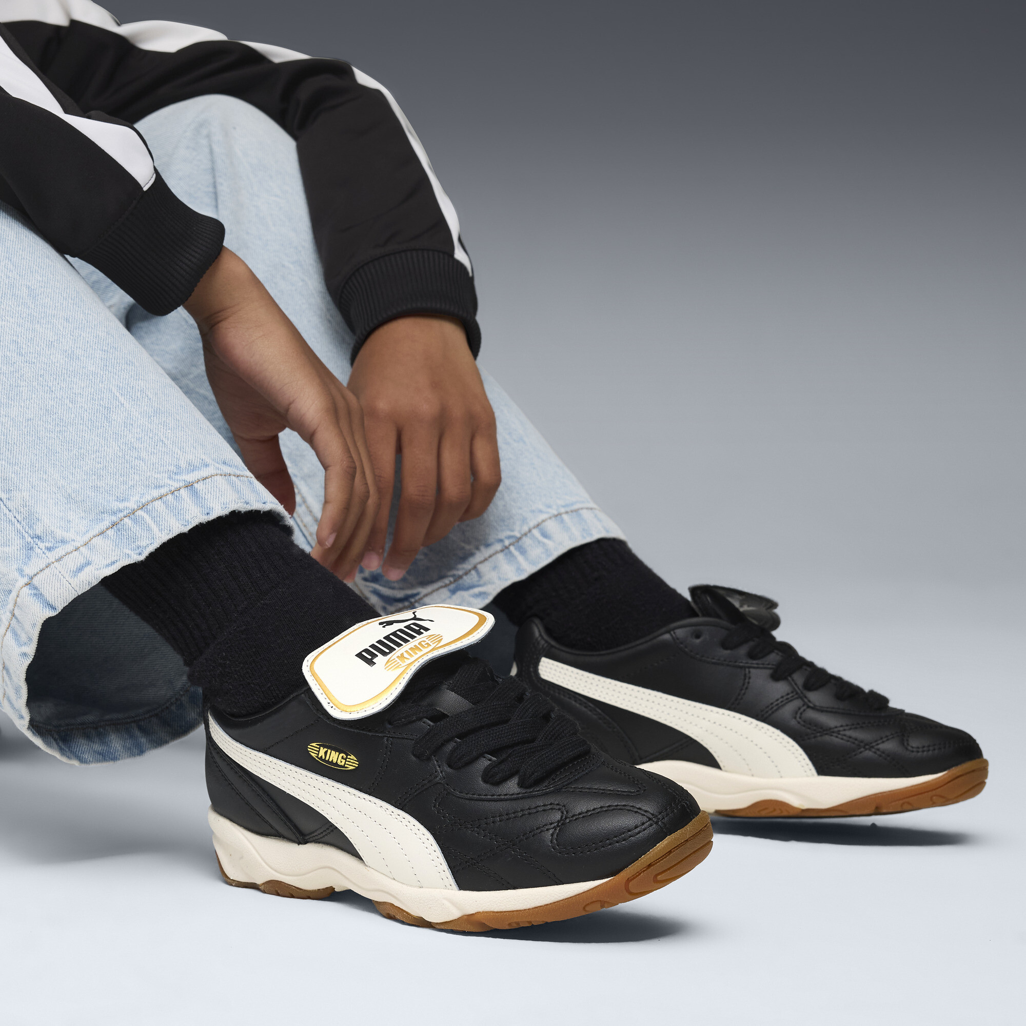 PUMA King Indoor sneakers, Zwart/Wit, Maat 37,5 thumbnail 8