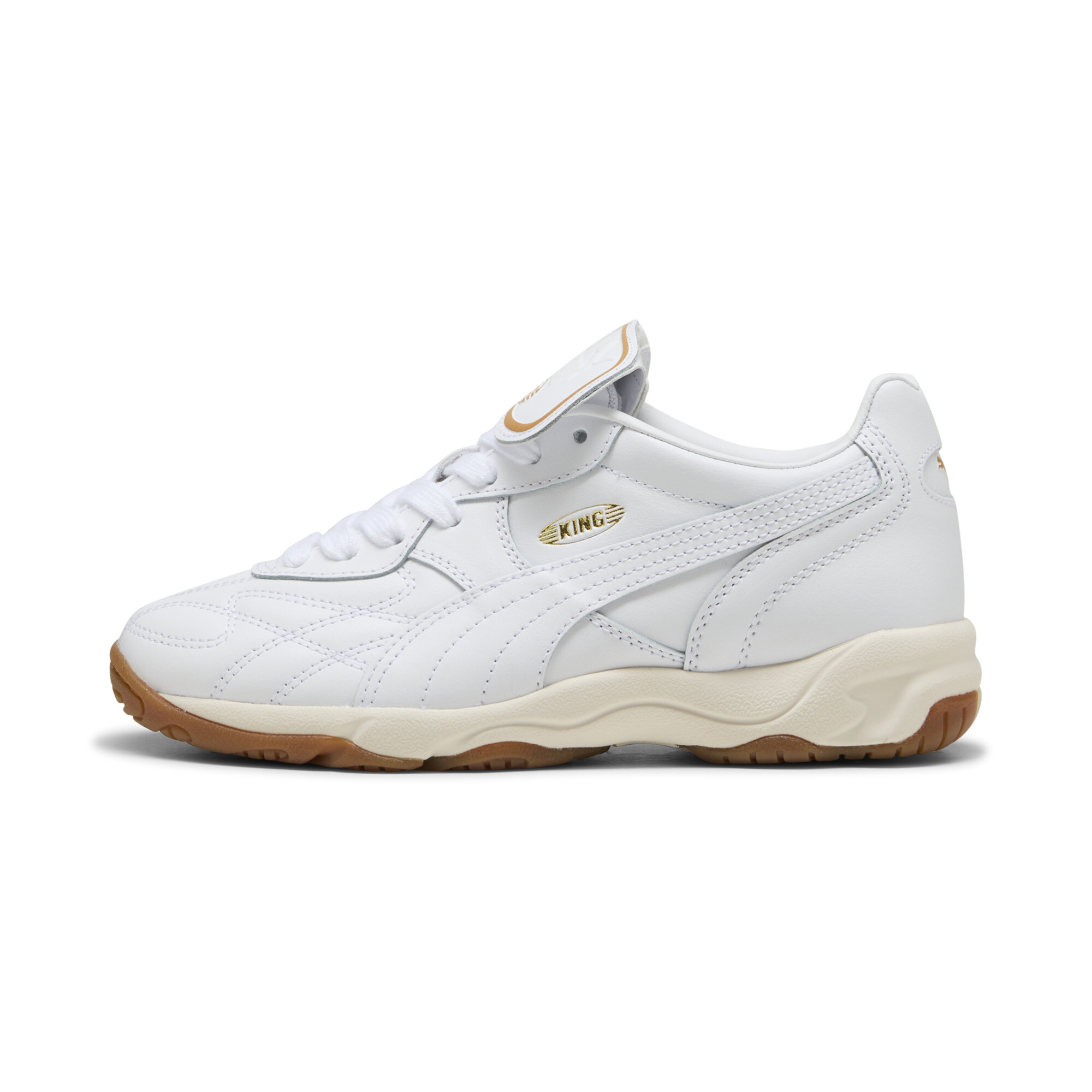 Puma 'king' White Sneakers With Formstrip Logo Detail On The Side And Logo Patch On The Tongue In White