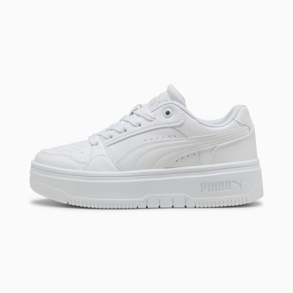 Rebound Femme Sneakers Youth, PUMA White-Vapor Gray, large-ZAF