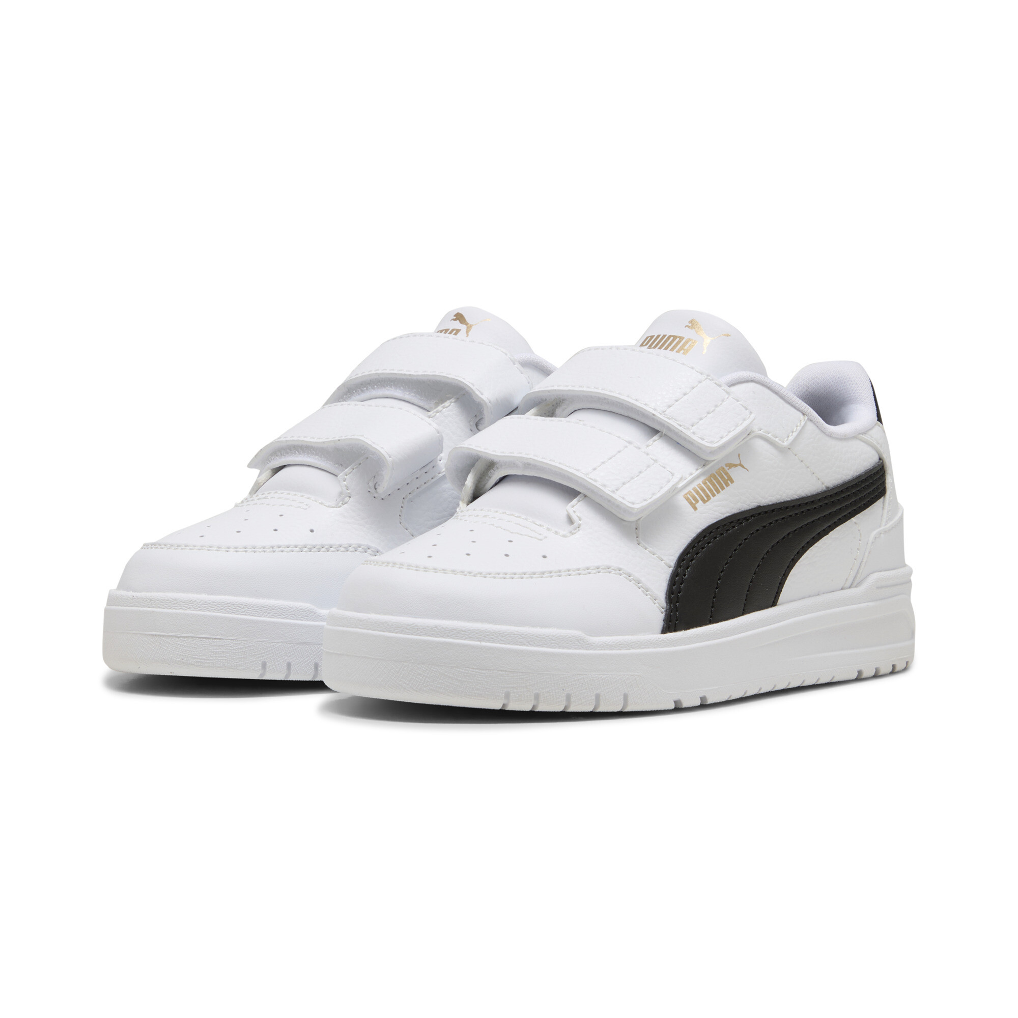 PUMA Shuffle Downtown lage sneakers, Zwart/Wit/Goud, Maat 28,5 thumbnail 6