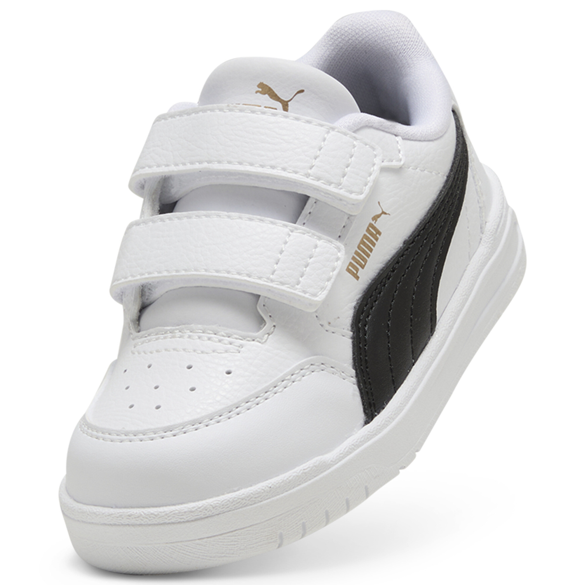 PUMA Shuffle Downtown sneakers, Zwart/Wit/Goud, Maat 26 thumbnail 2