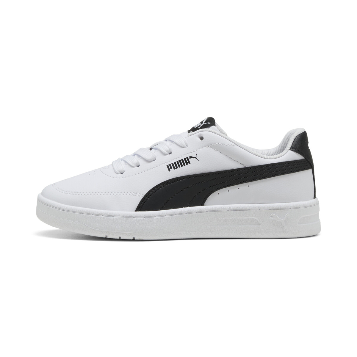 Court Classic Clean Sneakers Youth in White/Black by PUMA, UK 6