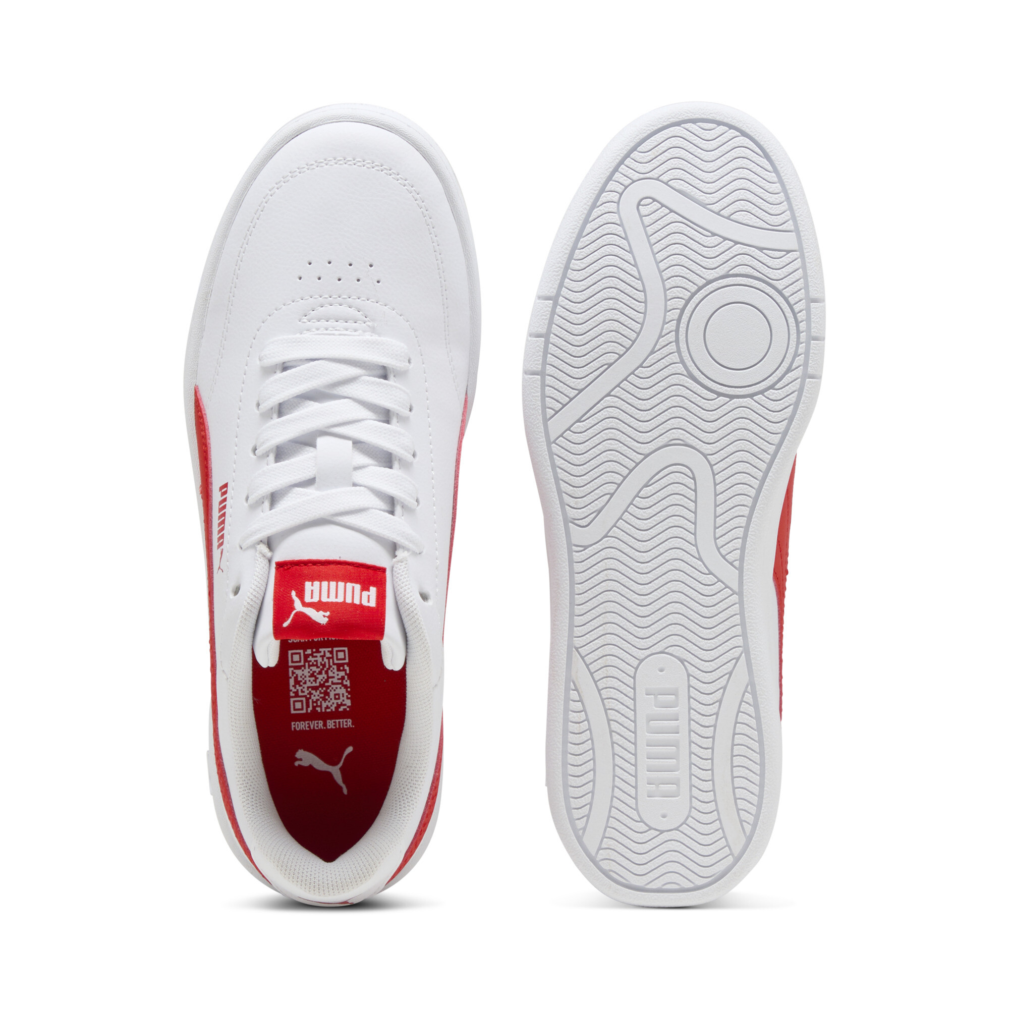 PUMA Court Classic Clean sneakers, Rood/Wit, Maat 35,5 thumbnail 4