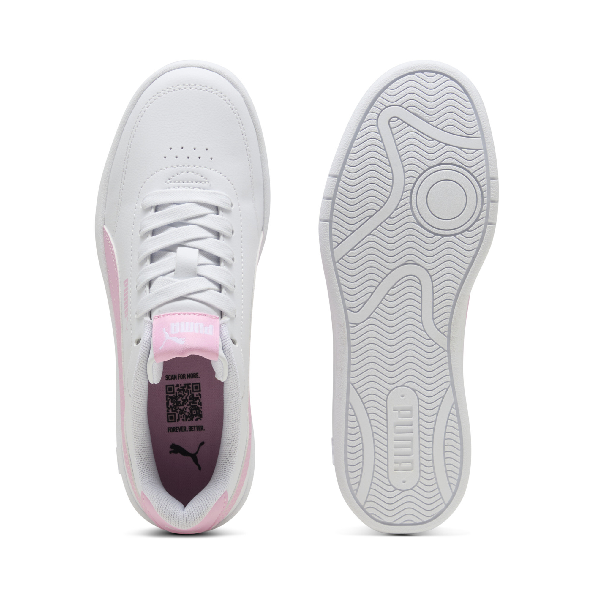 PUMA Court Classic Clean sneakers, Roze/Wit, Maat 36 thumbnail 4