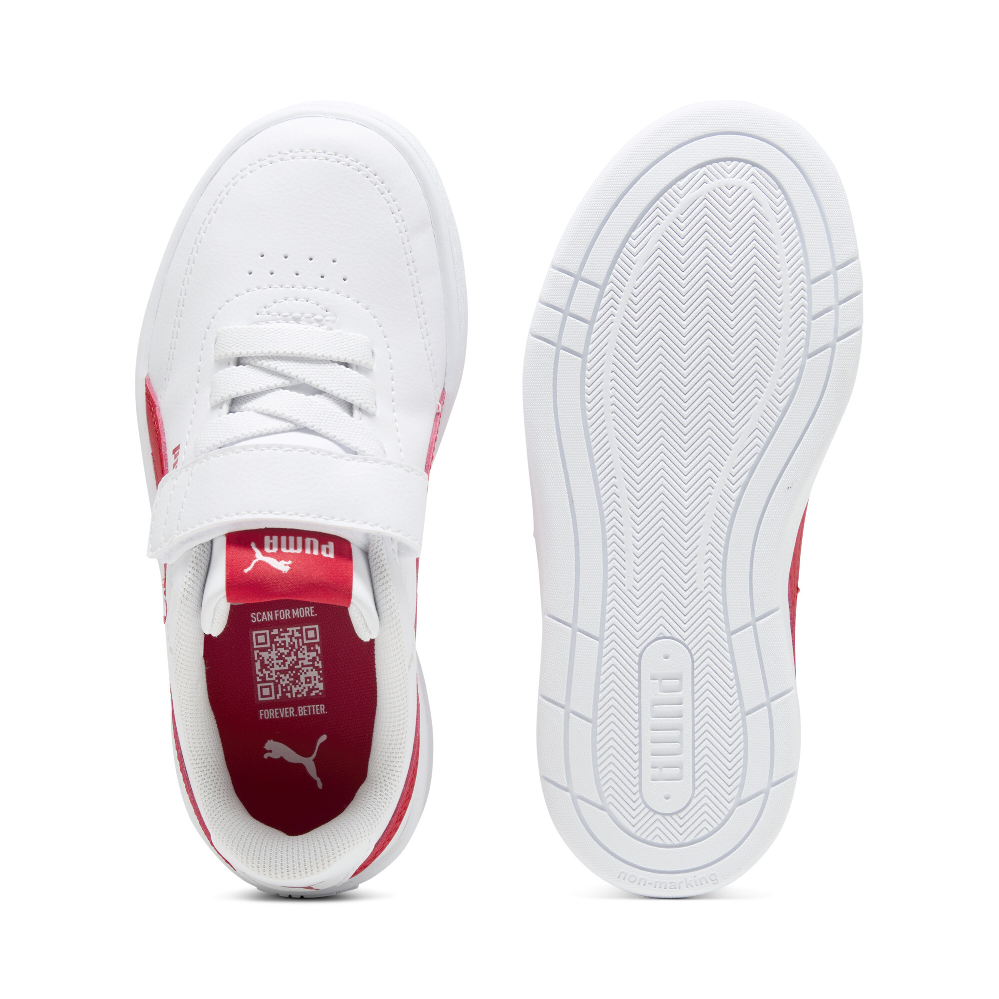 PUMA Court Classic Clean sneakers, Rood/Wit, Maat 34 thumbnail 4