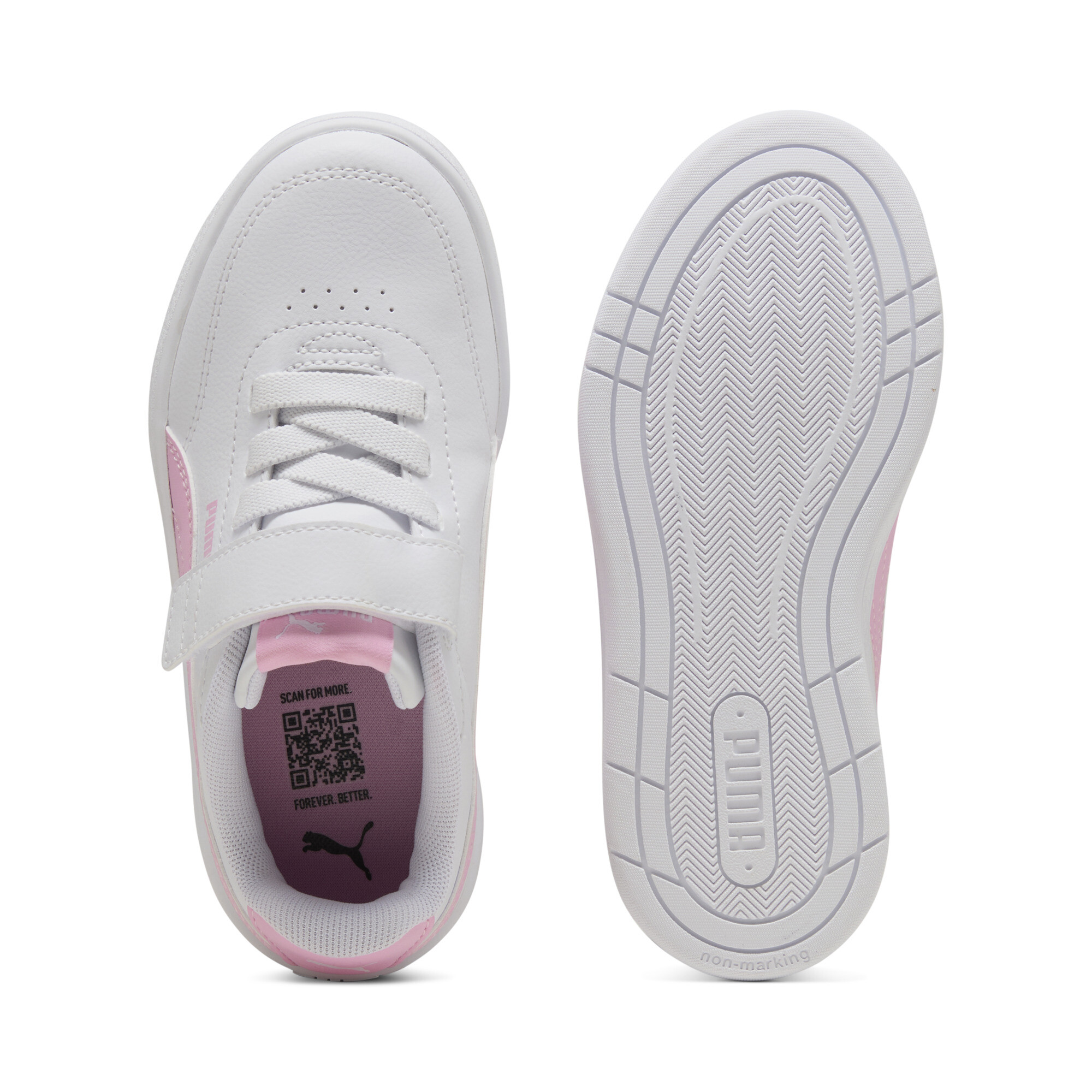 PUMA Court Classic Clean sneakers, Roze/Wit, Maat 32,5 thumbnail 4