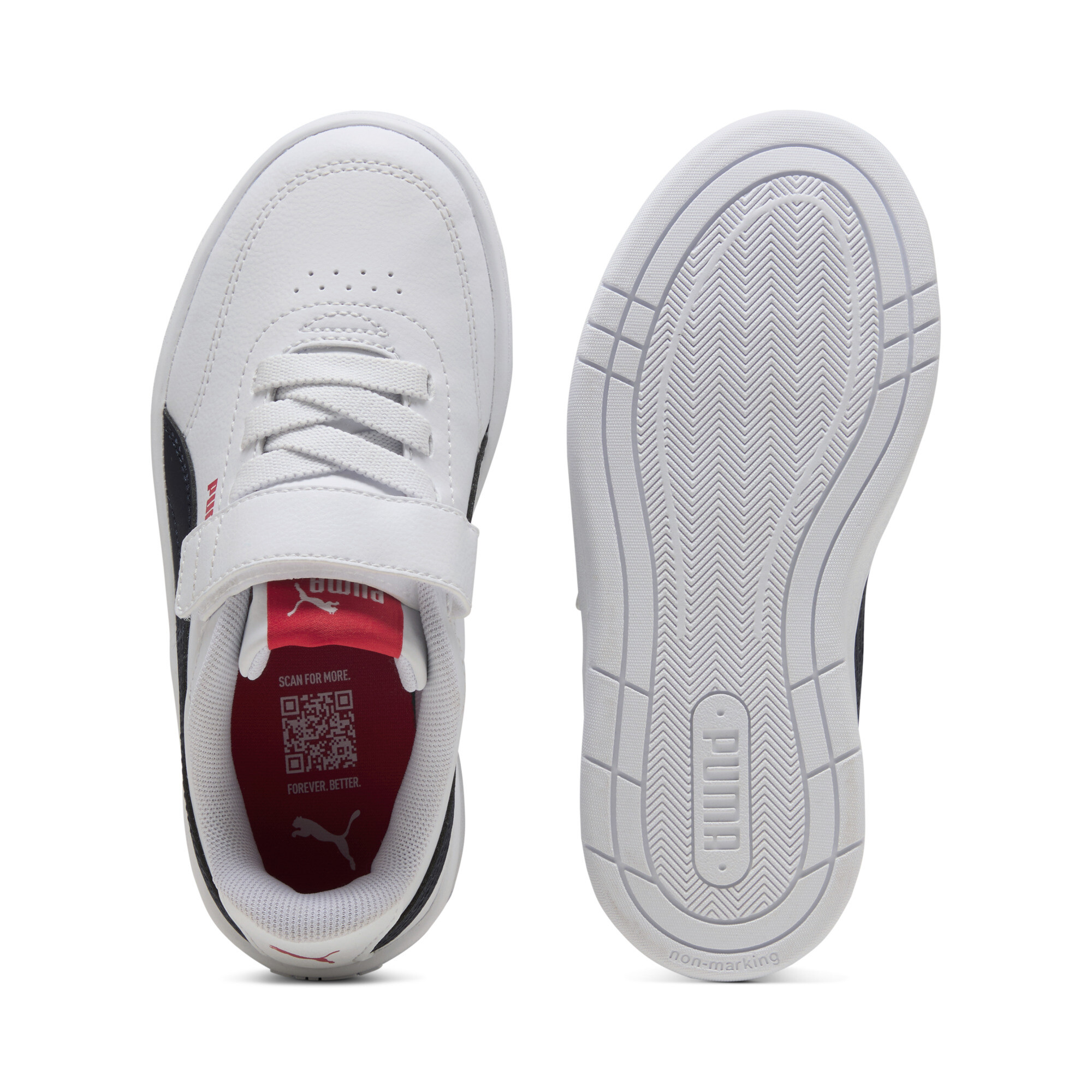 PUMA Court Classic Clean sneakers, Blauw/Rood/Wit, Maat 34,5 thumbnail 4