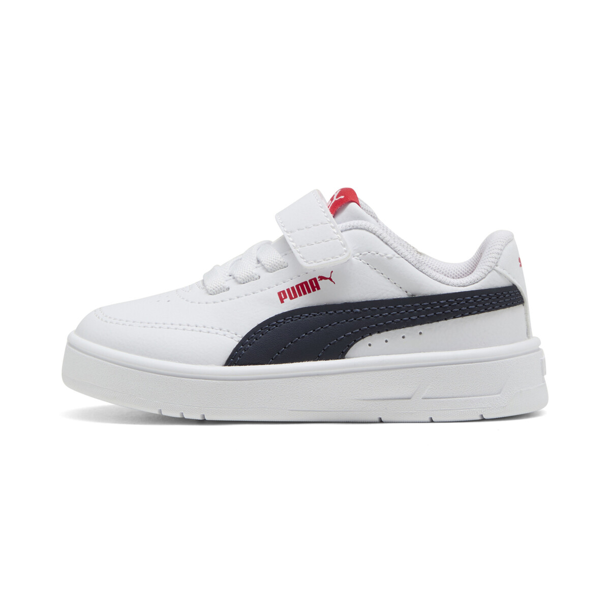 Court Classic Clean Sneakers Toddlers in White/New Navy For All Time Red by PUMA, UK 4