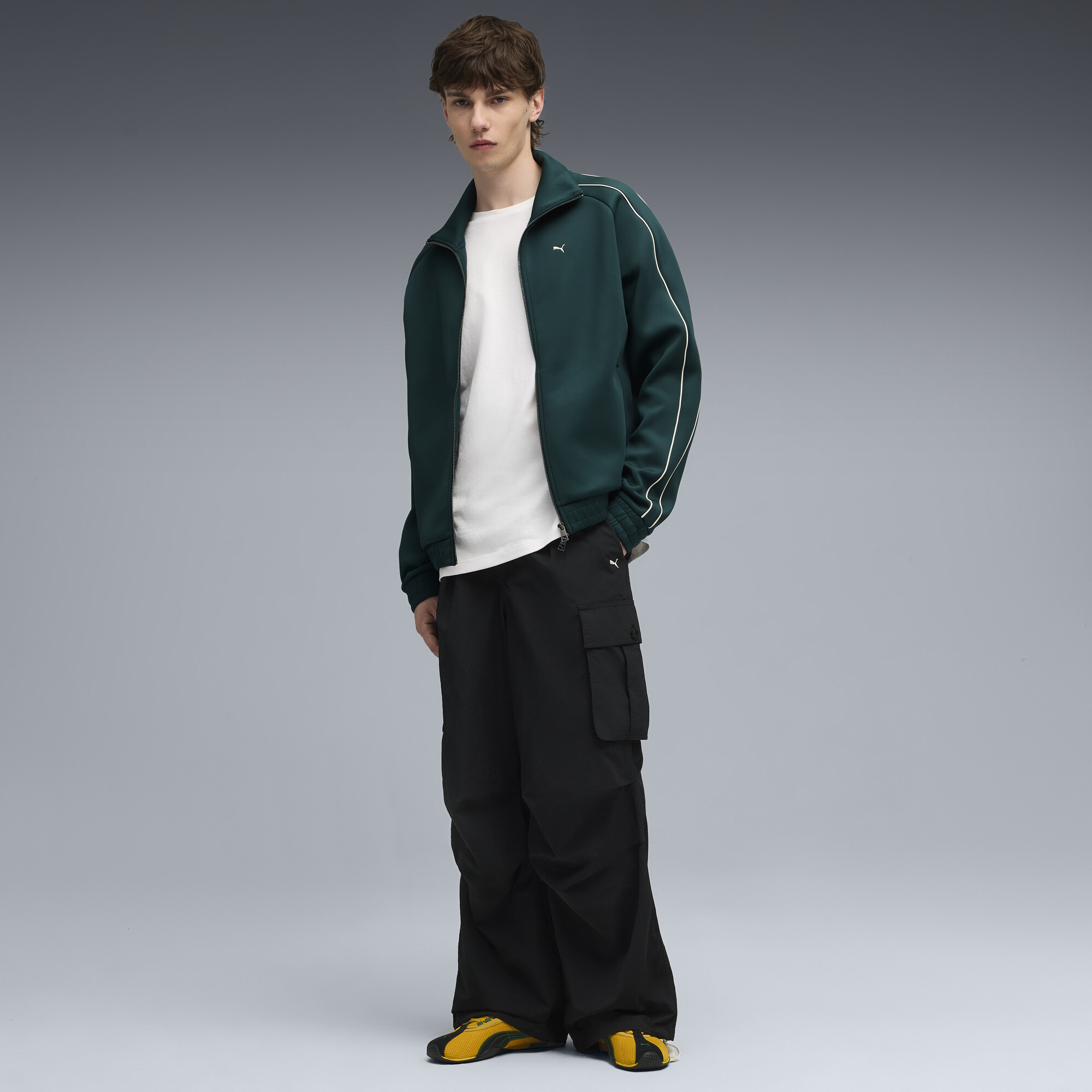 PUMA H-Street uniseks sneakers, Groen/Geel, Maat 36 thumbnail 7