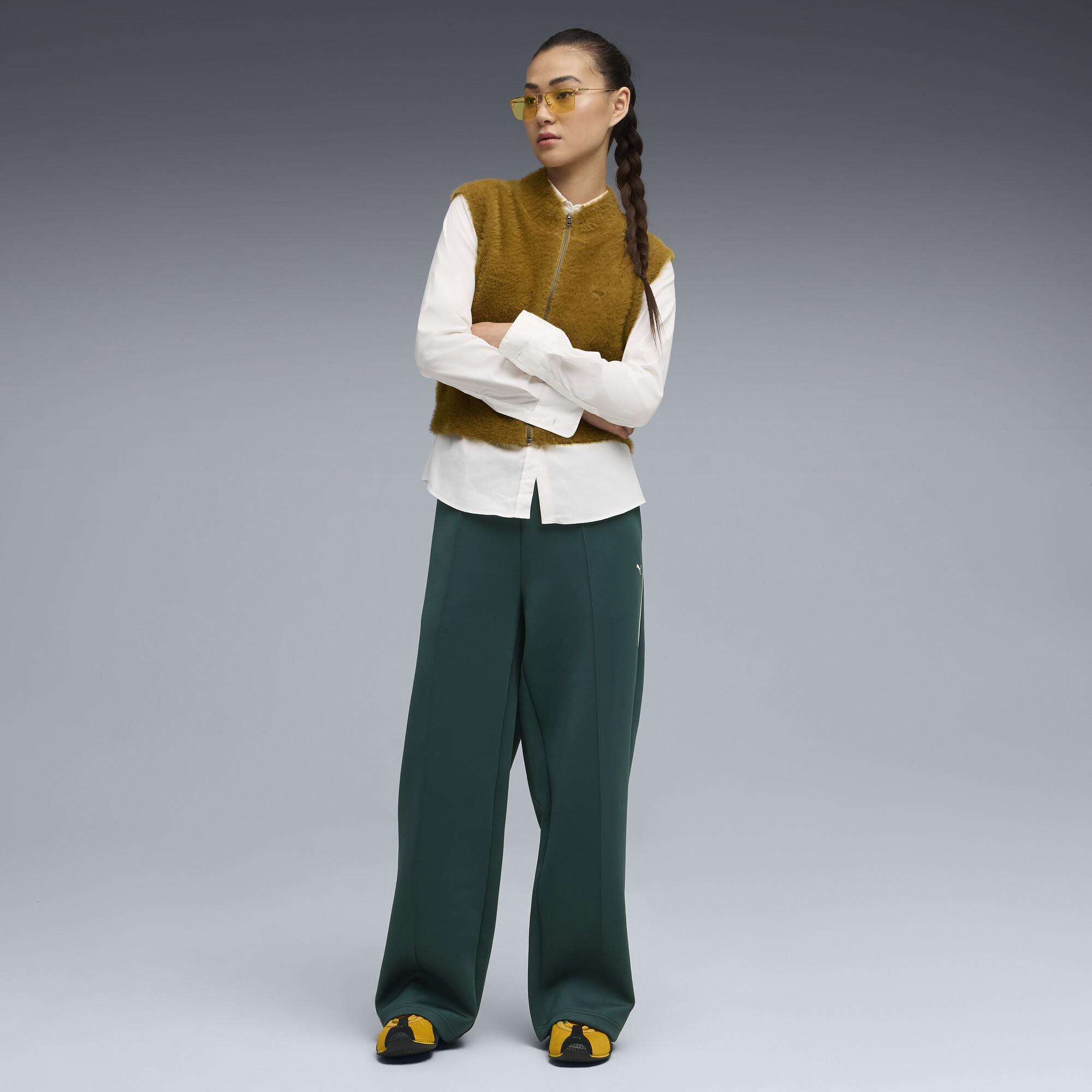 PUMA H-Street uniseks sneakers, Groen/Geel, Maat 36 thumbnail 9