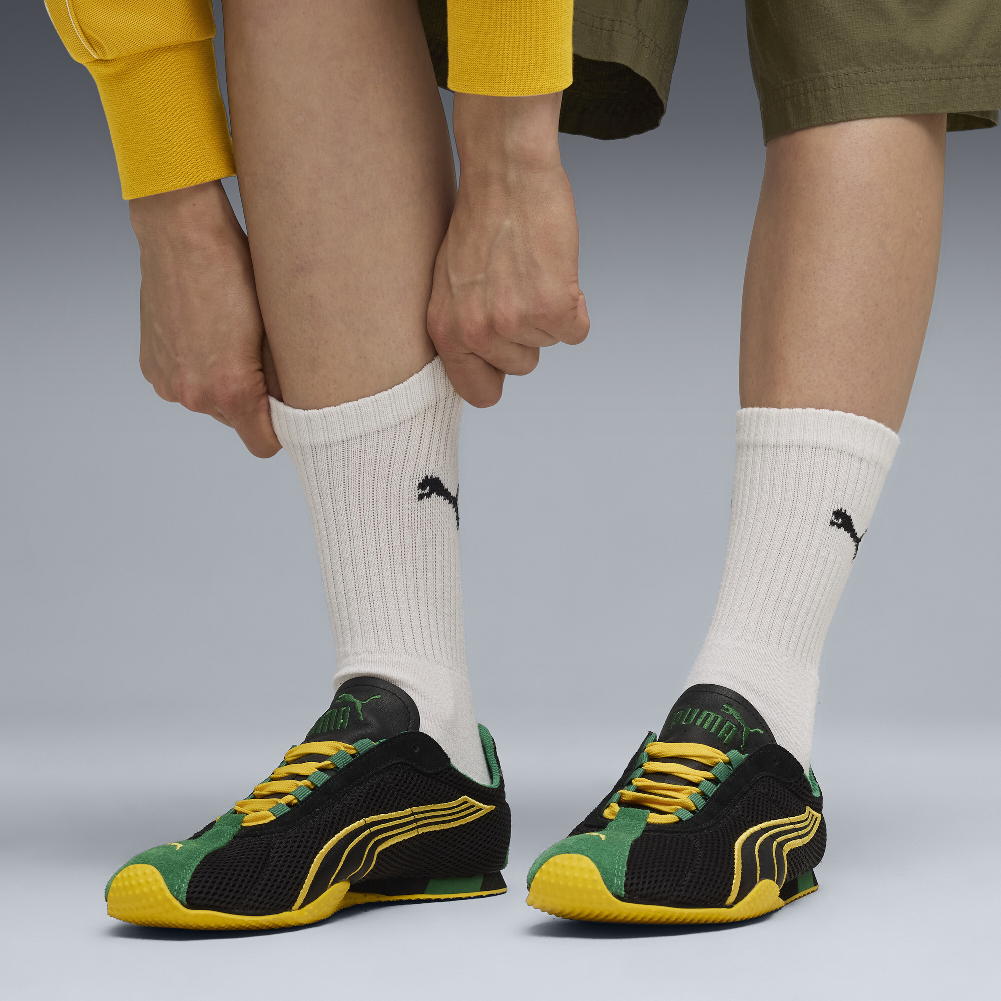 PUMA H-Street uniseks sneakers, Zwart/Geel, Maat 35,5 thumbnail 8