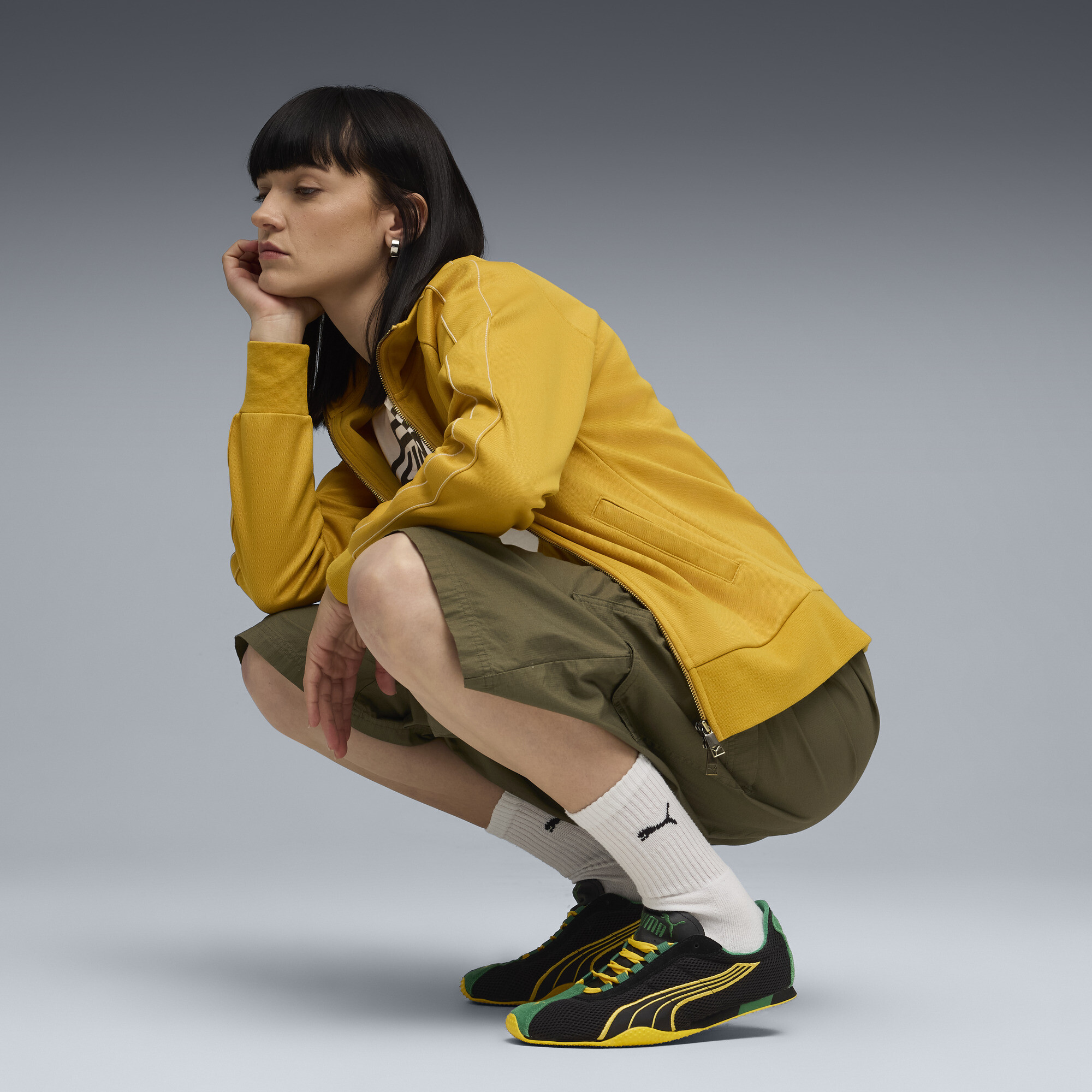 PUMA H-Street uniseks sneakers, Zwart/Geel, Maat 35,5 thumbnail 9