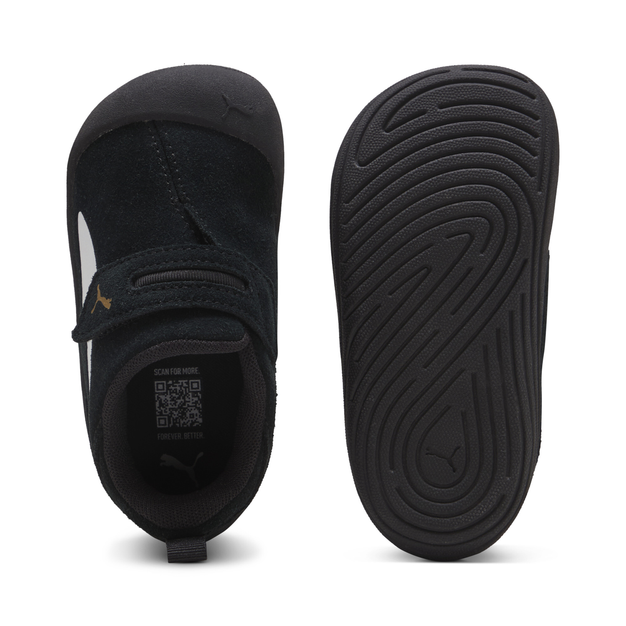 PUMA Kitten Premium sneakers, Zwart/Wit/Goud, Maat 26 thumbnail 5