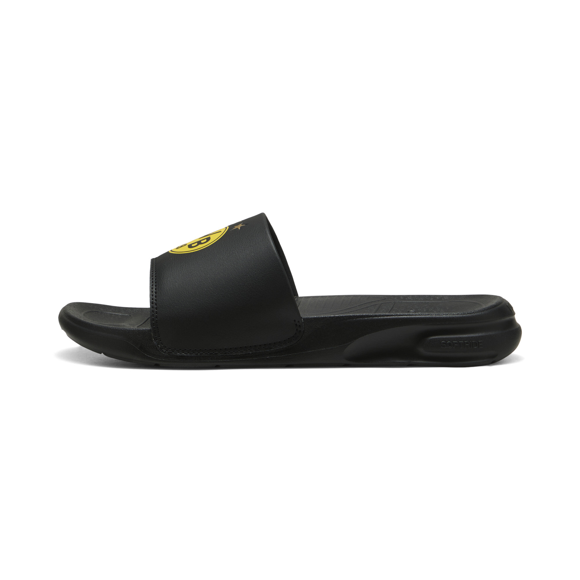 PUMA Softride Teamcat BVB badslippers uniseks, Zwart/Geel/Goud, Maat 38 thumbnail 4