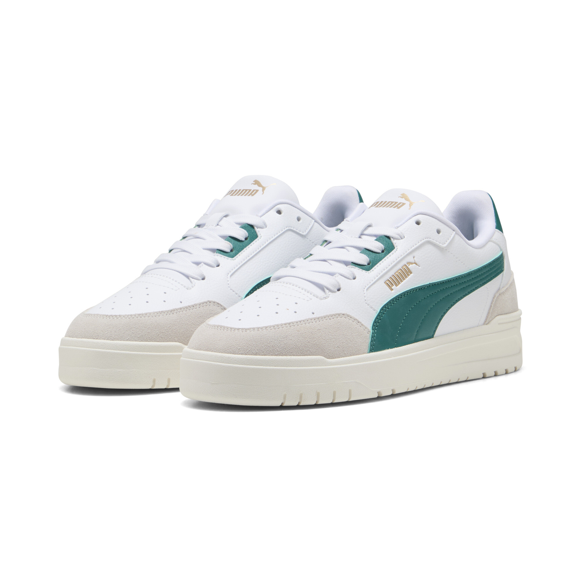 PUMA Shuffle Downtown uniseks sneakers, Groen/Grijs/Wit, Maat 42,5 thumbnail 6