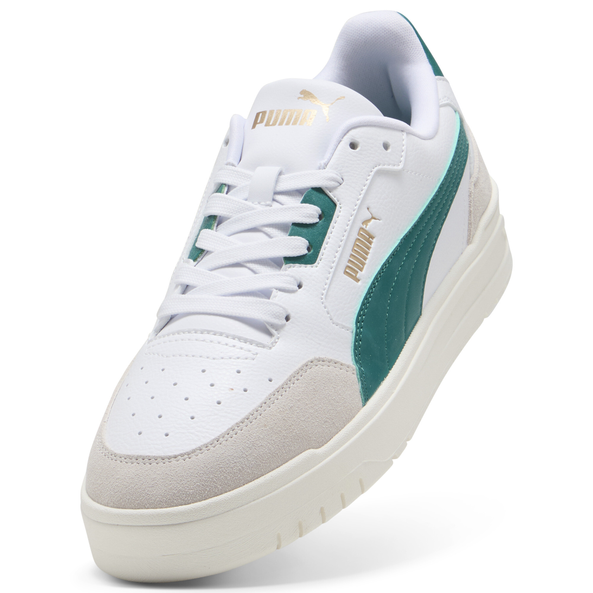 PUMA Shuffle Downtown uniseks sneakers, Groen/Grijs/Wit, Maat 42,5 thumbnail 2