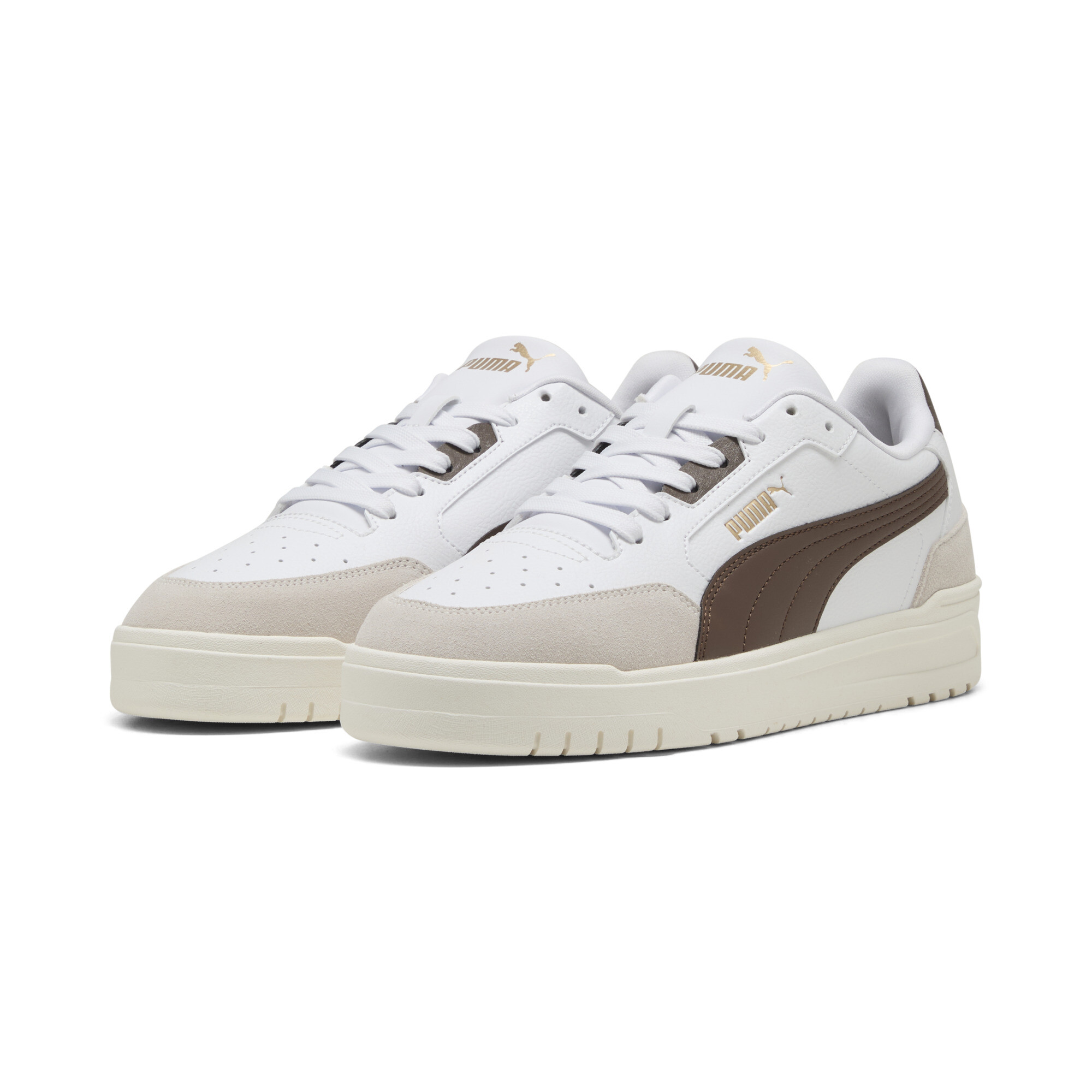 PUMA Shuffle Downtown uniseks sneakers, Grijs/Wit/Brons, Maat 39 thumbnail 6