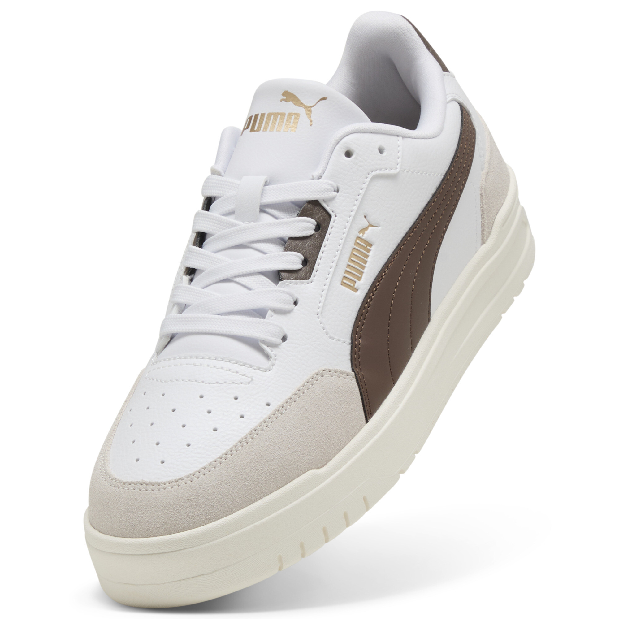 PUMA Shuffle Downtown uniseks sneakers, Grijs/Wit/Brons, Maat 39 thumbnail 2
