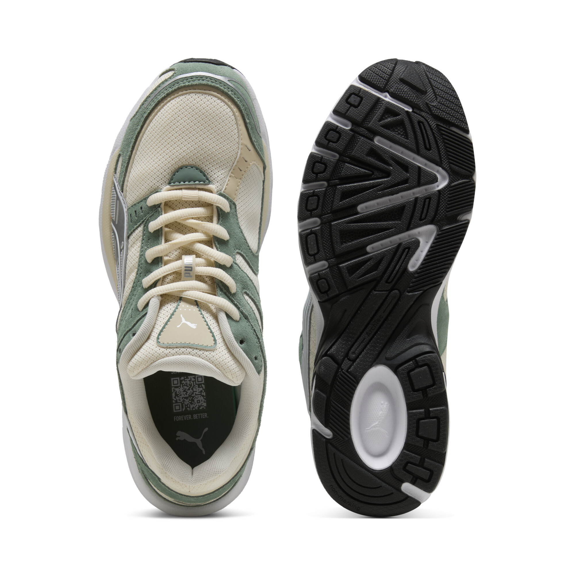 PUMA C25K uniseks sneakers, Groen/Zilver, Maat 40 thumbnail 4