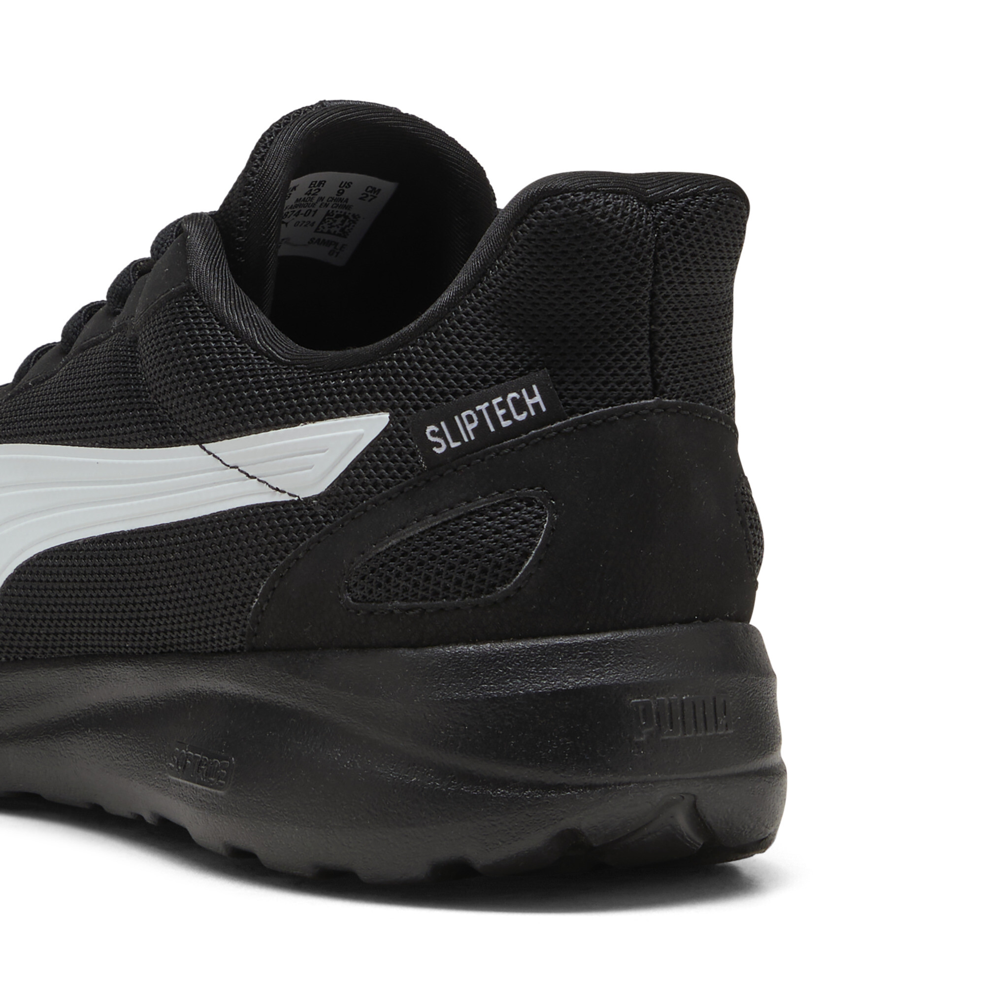 PUMA Softride Cosmic SLIPTECHâ¢ uniseks sneakers, Zwart/Wit, Maat 41 thumbnail 5