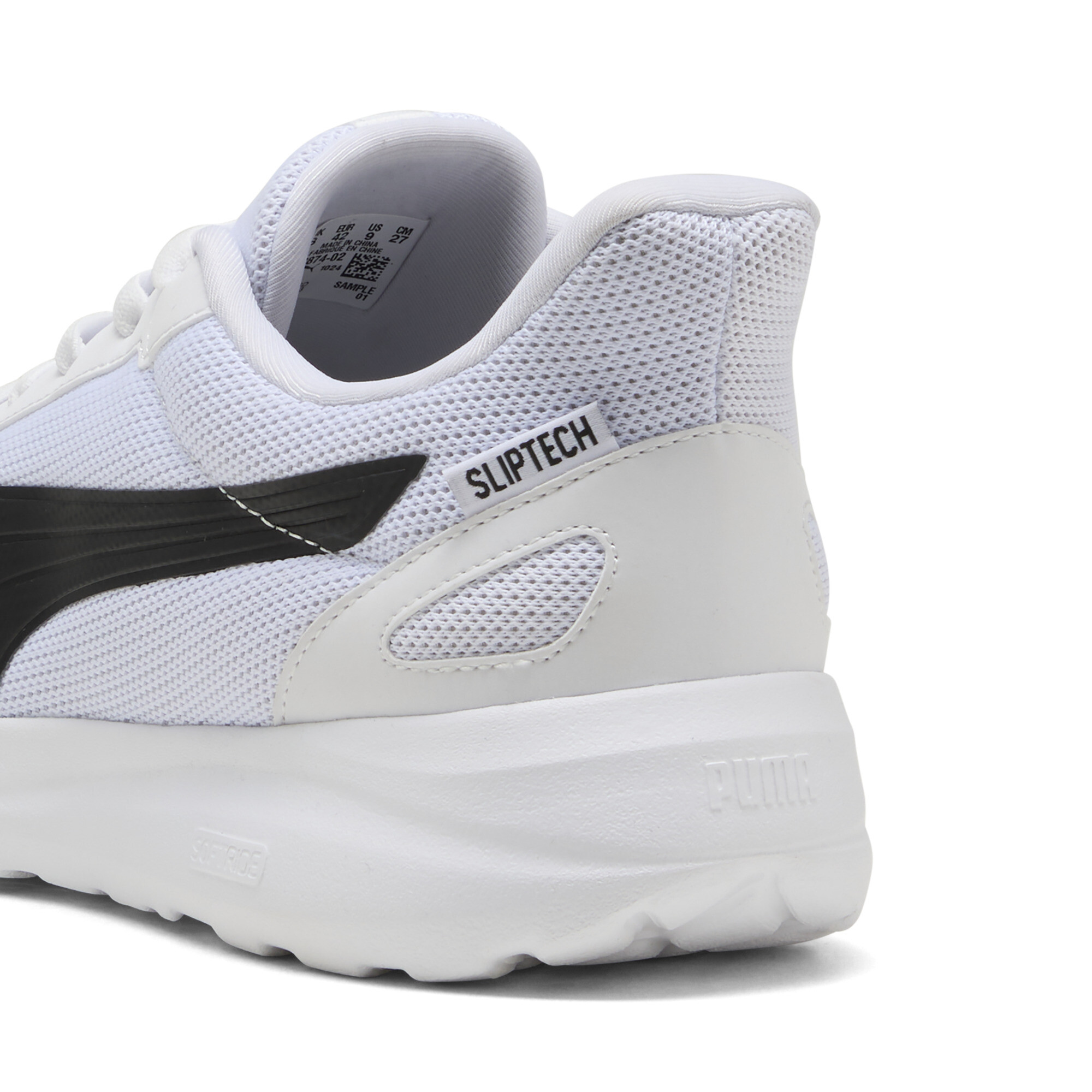 PUMA Softride Cosmic SLIPTECHâ¢ uniseks sneakers, Zwart/Wit, Maat 45 thumbnail 5