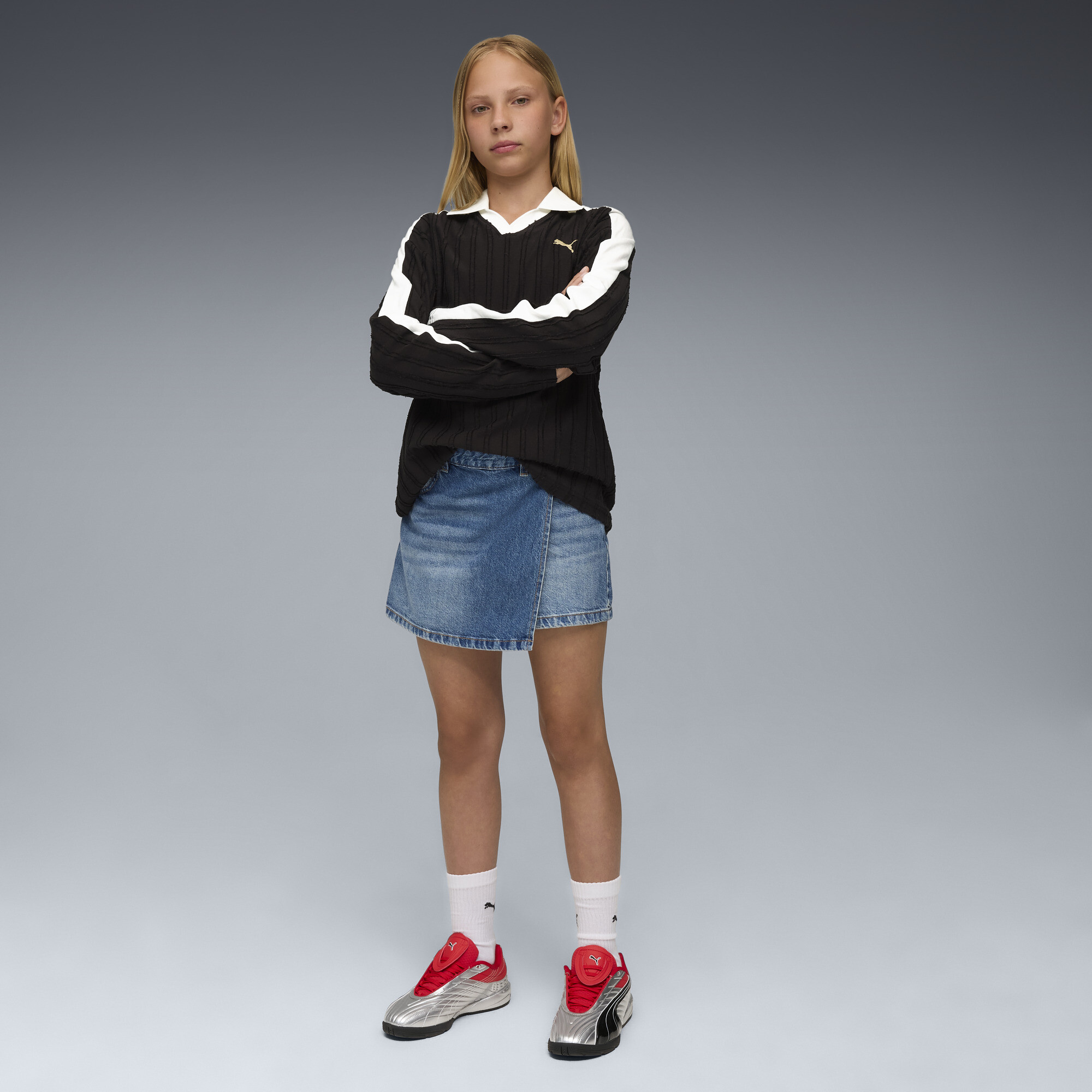 PUMA V-S2 Goalgetter sneakers, Rood/Zilver, Maat 37,5 thumbnail 7