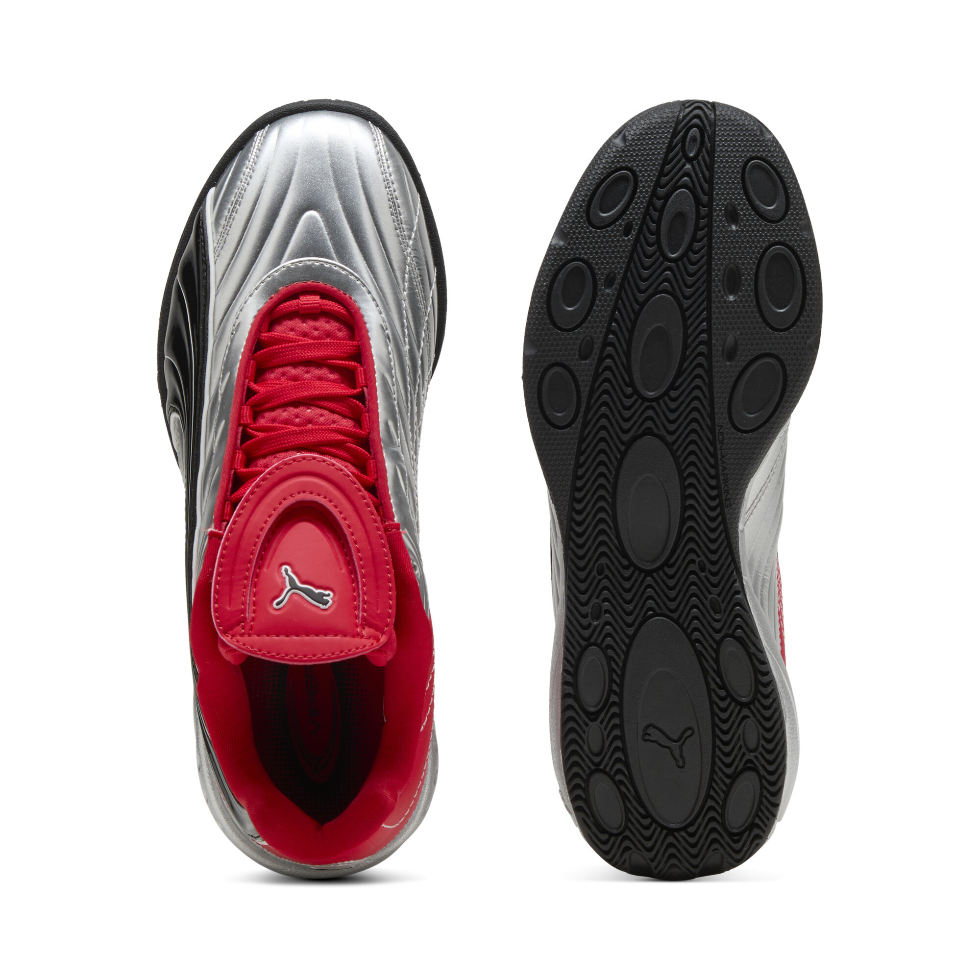 PUMA V-S2 Goalgetter sneakers, Rood/Zilver, Maat 37,5 thumbnail 4