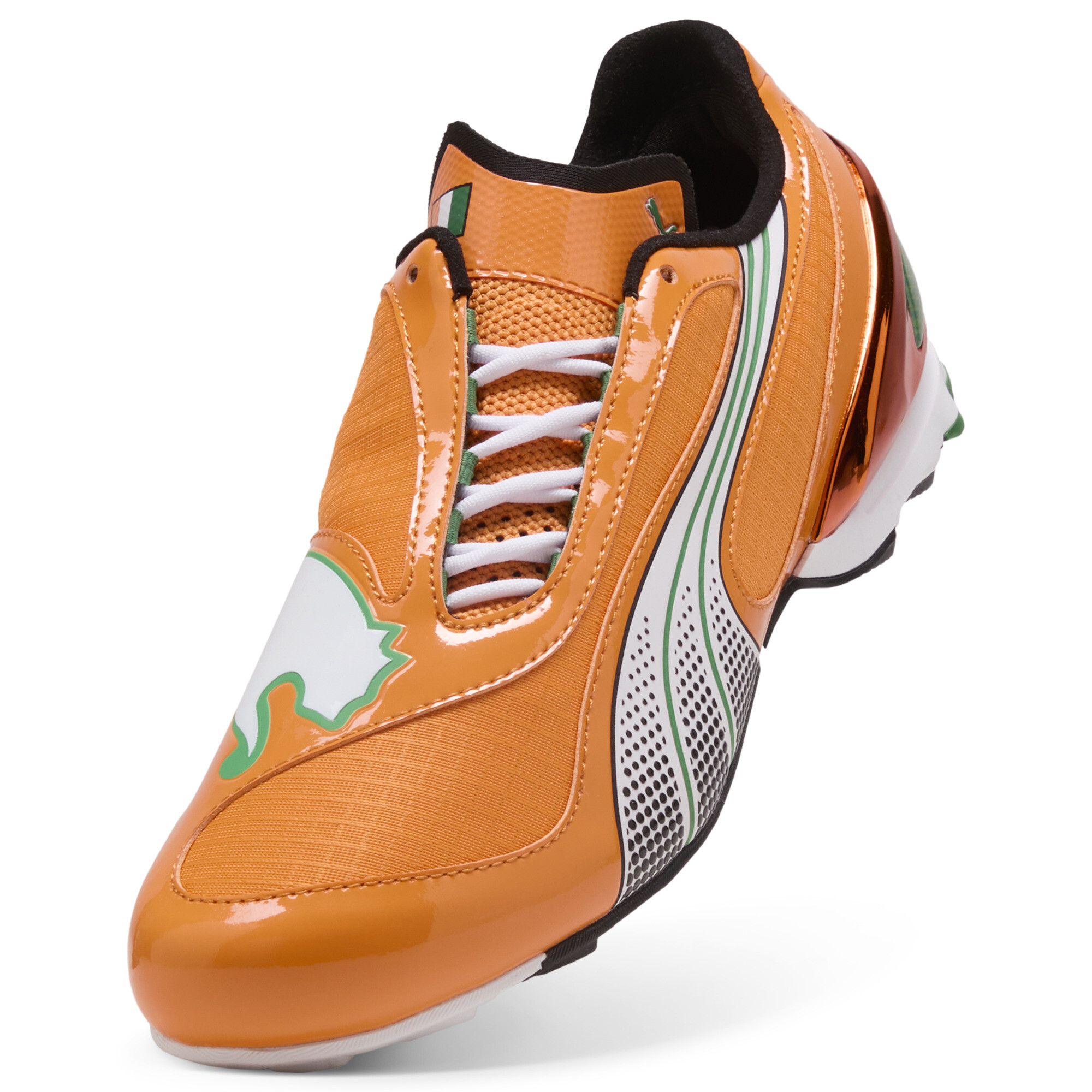 PUMA V-S1 TotalEnergies CAF Africa Cup of Nations sneakers Uniseks, Wit/Oranje, Maat 48 thumbnail 2