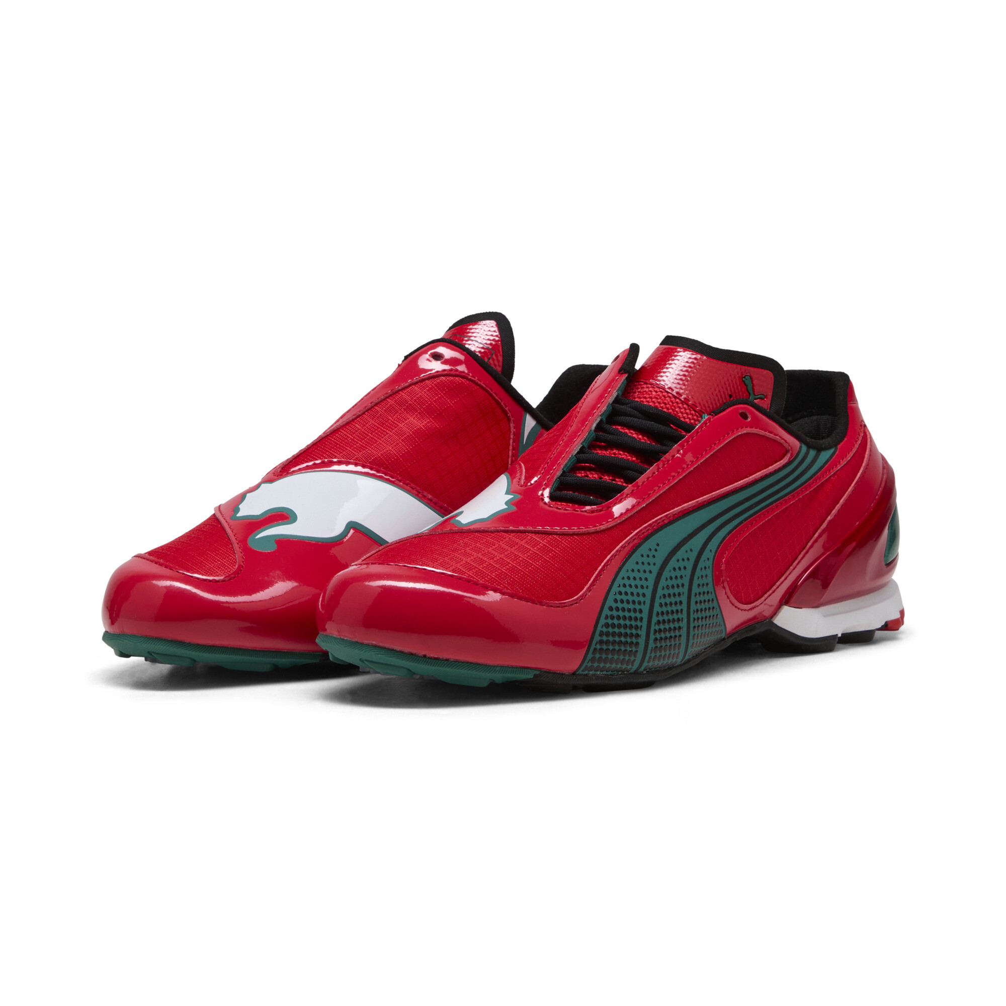 PUMA V-S1 TotalEnergies CAF Africa Cup of Nations sneakers Uniseks, Groen/Rood, Maat 40,5 thumbnail 6