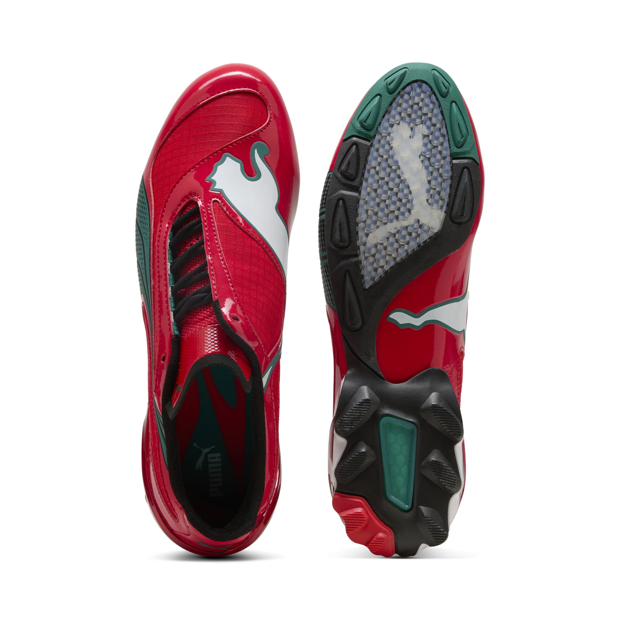 PUMA V-S1 TotalEnergies CAF Africa Cup of Nations sneakers Uniseks, Groen/Rood, Maat 40,5 thumbnail 4