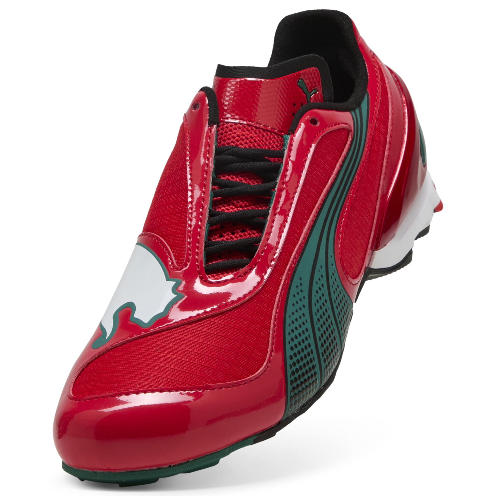 PUMA V-S1 TotalEnergies CAF Africa Cup of Nations sneakers Uniseks, Groen/Rood, Maat 40,5 thumbnail 2
