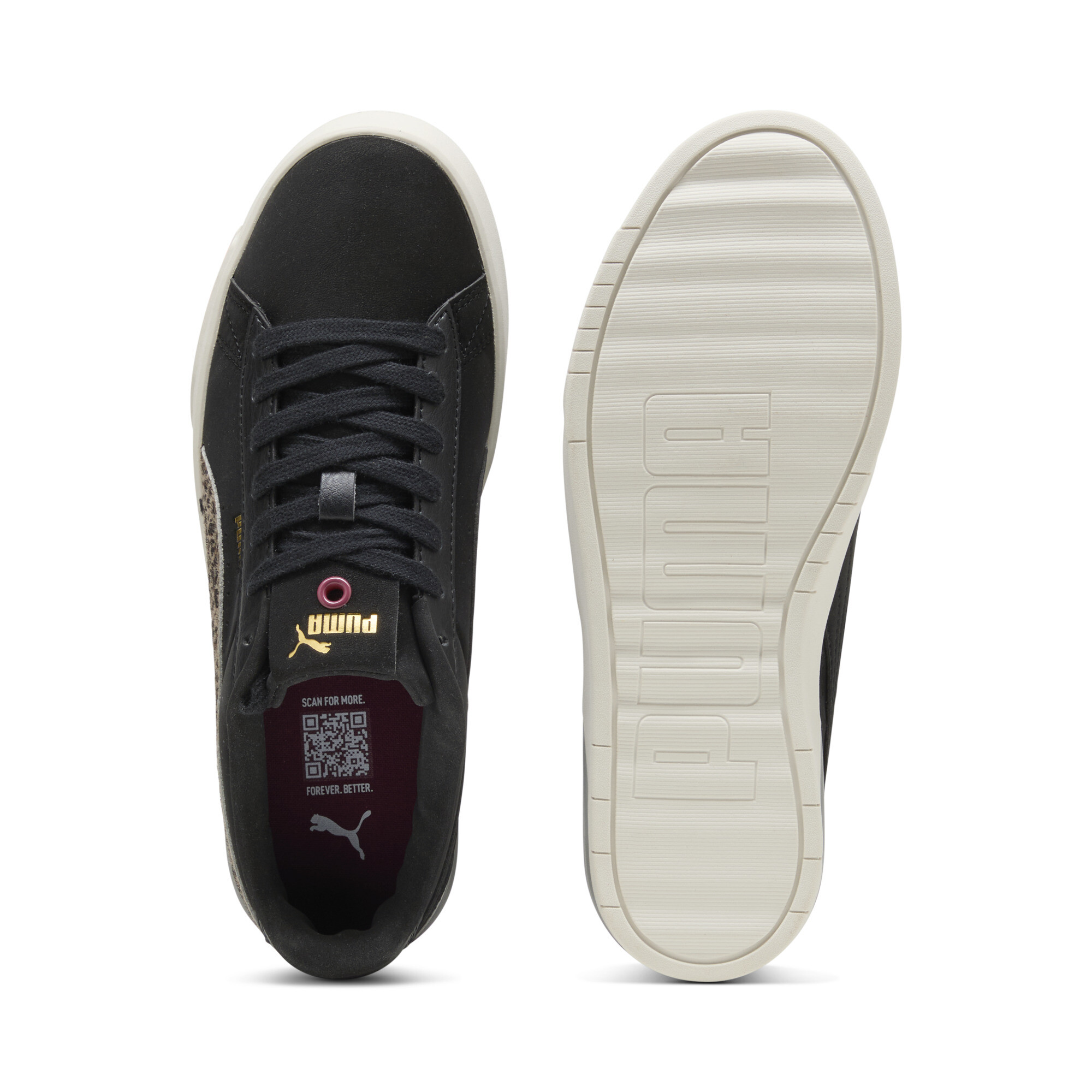 PUMA Jada Classic Animal Flair sneakers voor Dames, Zwart/Rood/Goud, Maat 37,5 thumbnail 4