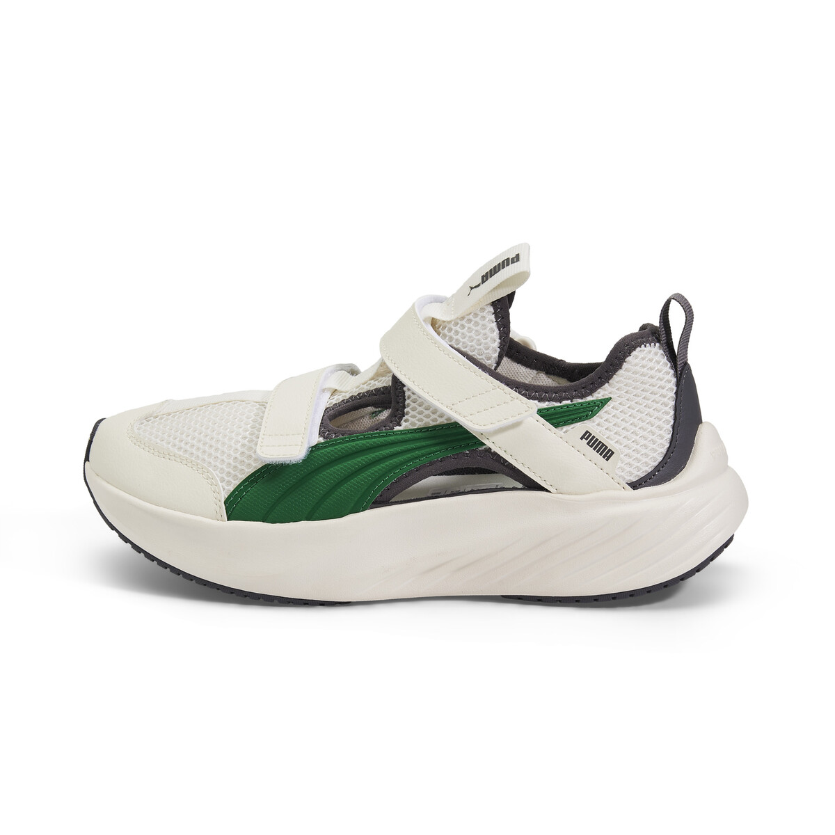 Pounce Lite CT Sandals Kids in Warm White/Archive Green Cool Dark Gray by PUMA, UK 4