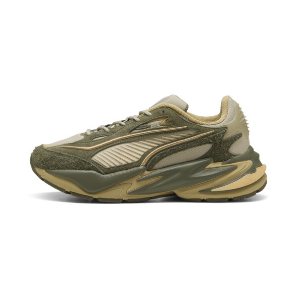 Zapatillas PUMA RS Surge Hairy Suede En Pebble Gris/Loden Verde