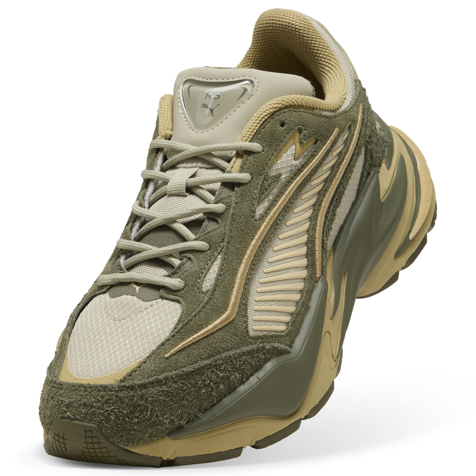 PUMA RS Surge Hairy Suede sneakers uniseks, Beige/Groen/Grijs, Maat 48 thumbnail 2