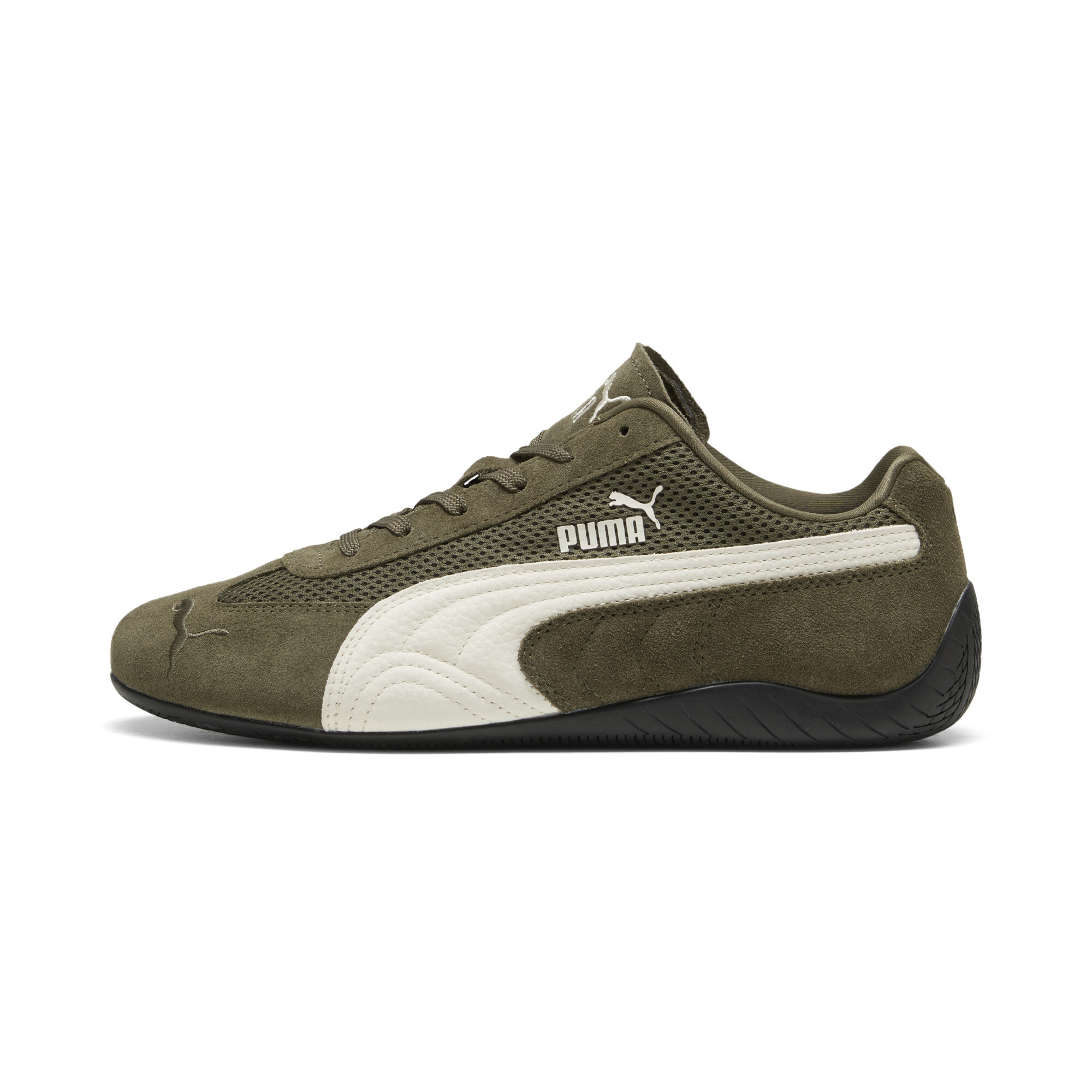 Puma Womens Mesh Loden Green Warm Wh Speedcat Og Suede Low-top Trainers In Green