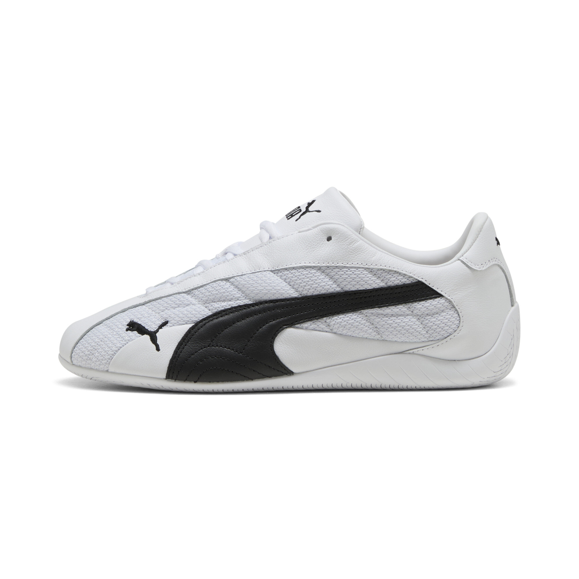 PUMA Speedcat Plus uniseks leren sneakers, Zwart/Wit, Maat 38,5