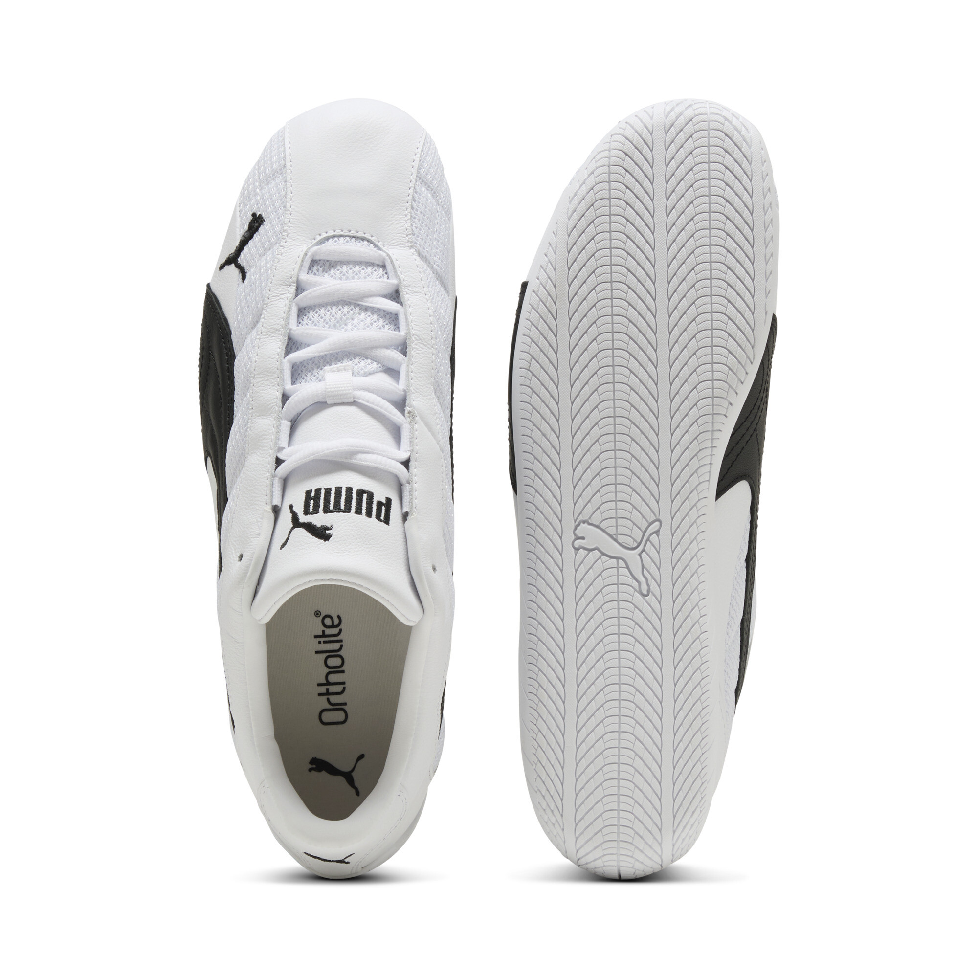 PUMA Speedcat Plus uniseks leren sneakers, Zwart/Wit, Maat 38,5 thumbnail 4