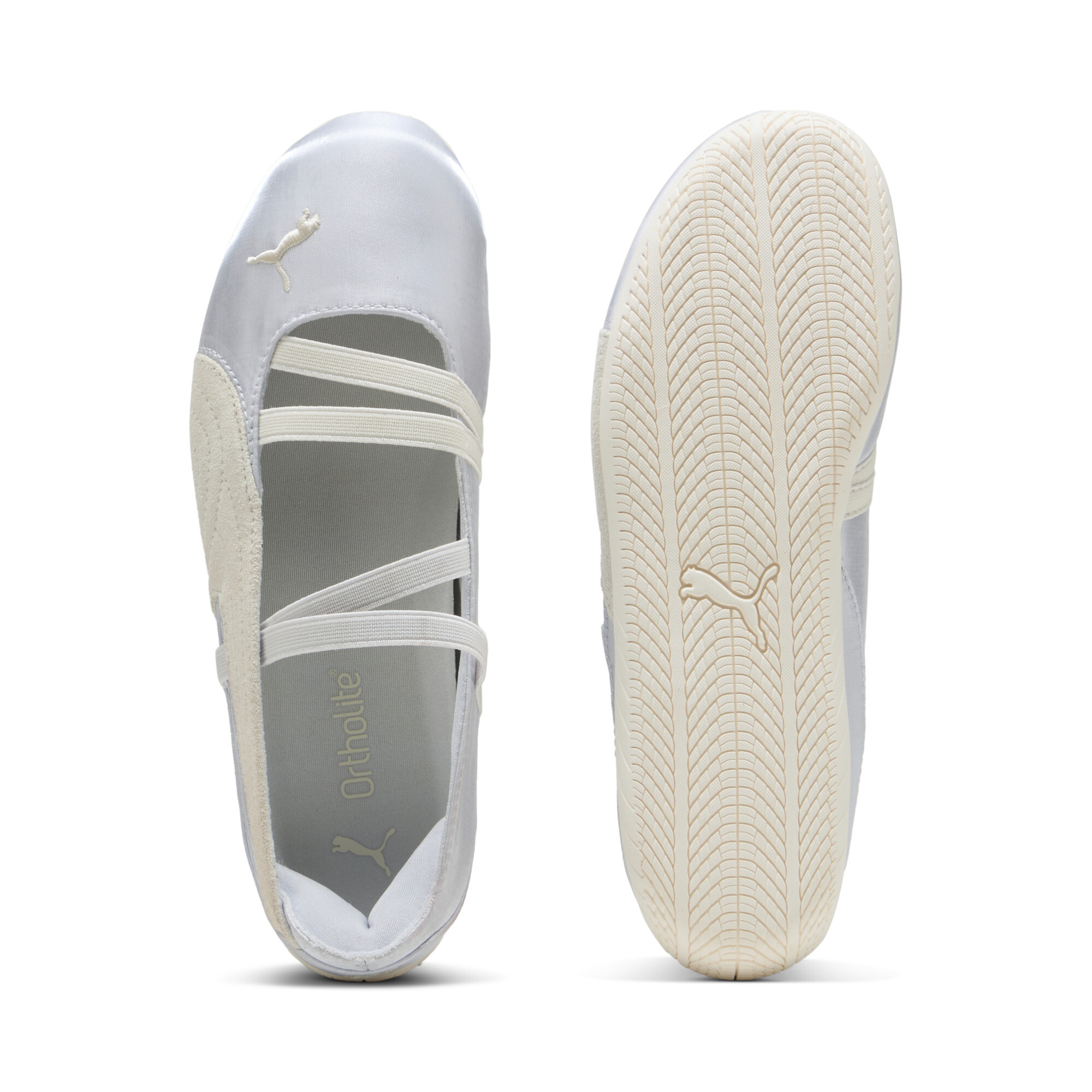 PUMA Speedcat Satin Ballet sneakers voor Dames, Wit/Zilver, Maat 39 thumbnail 4