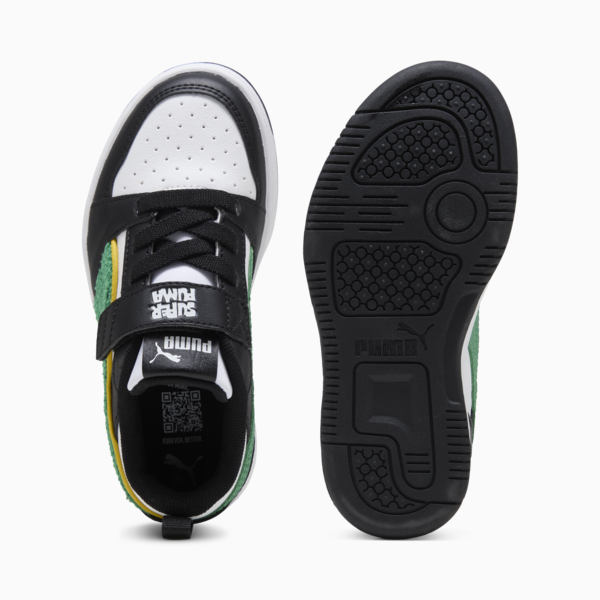 Tenis Rebound V6 Low Super PUMA para niños, PUMA White-Archive Green-PUMA Black, large-MEX