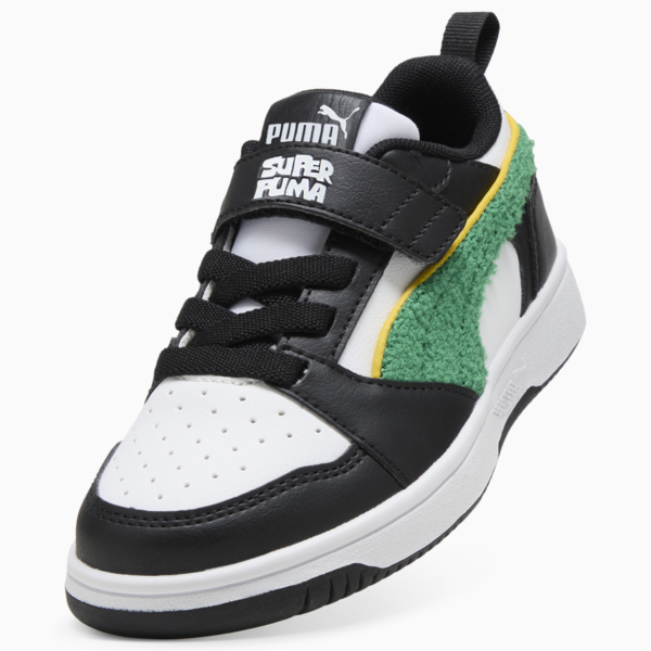 Tenis Rebound V6 Low Super PUMA para niños, PUMA White-Archive Green-PUMA Black, large-MEX
