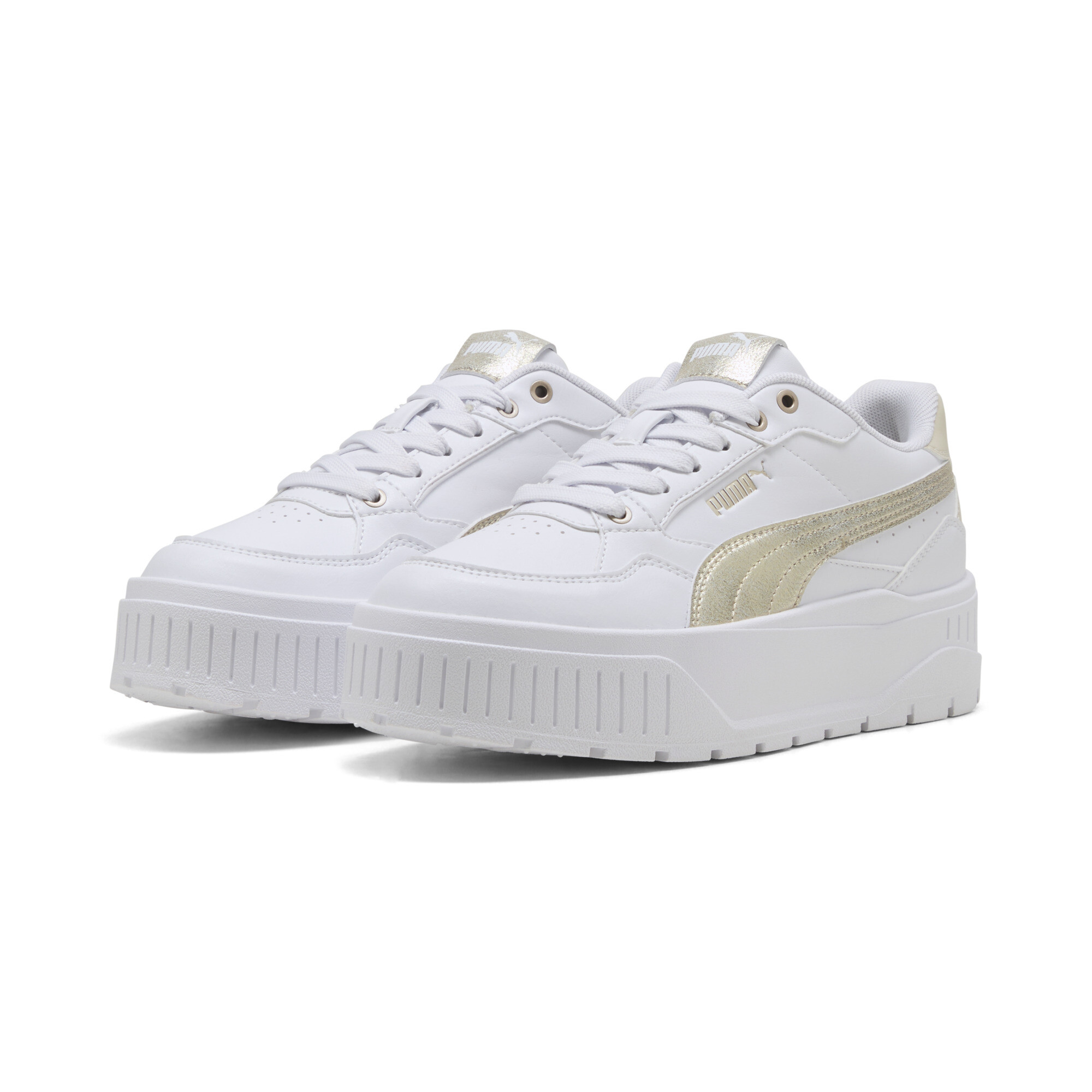 PUMA Karmen II Idol Metallic Whisper sneakers voor Dames, Wit/Goud, Maat 37,5 thumbnail 6