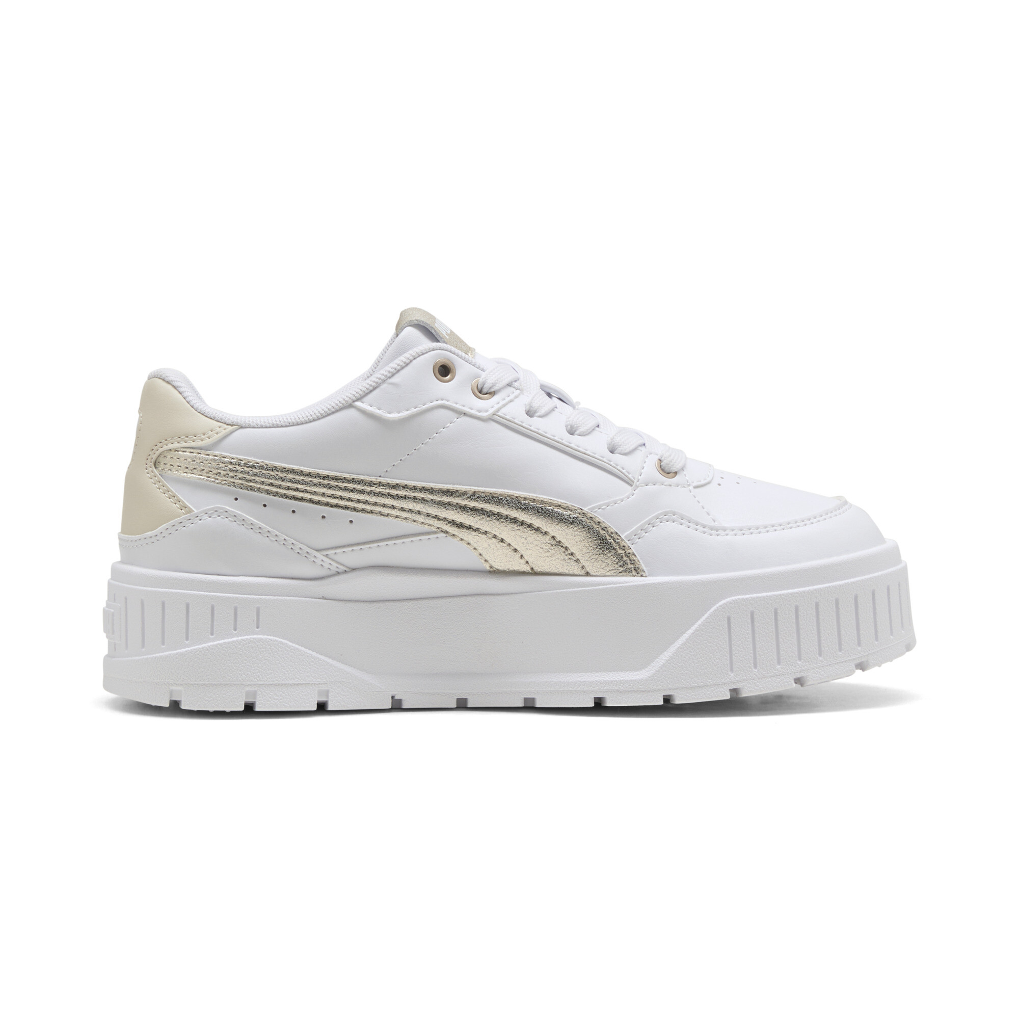 PUMA Karmen II Idol Metallic Whisper sneakers voor Dames, Wit/Goud, Maat 37,5 thumbnail 3