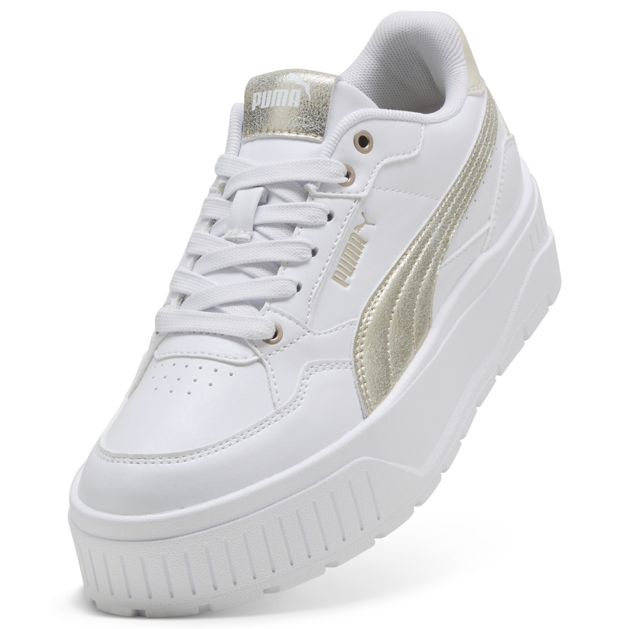 PUMA Karmen II Idol Metallic Whisper sneakers voor Dames, Wit/Goud, Maat 37,5 thumbnail 2