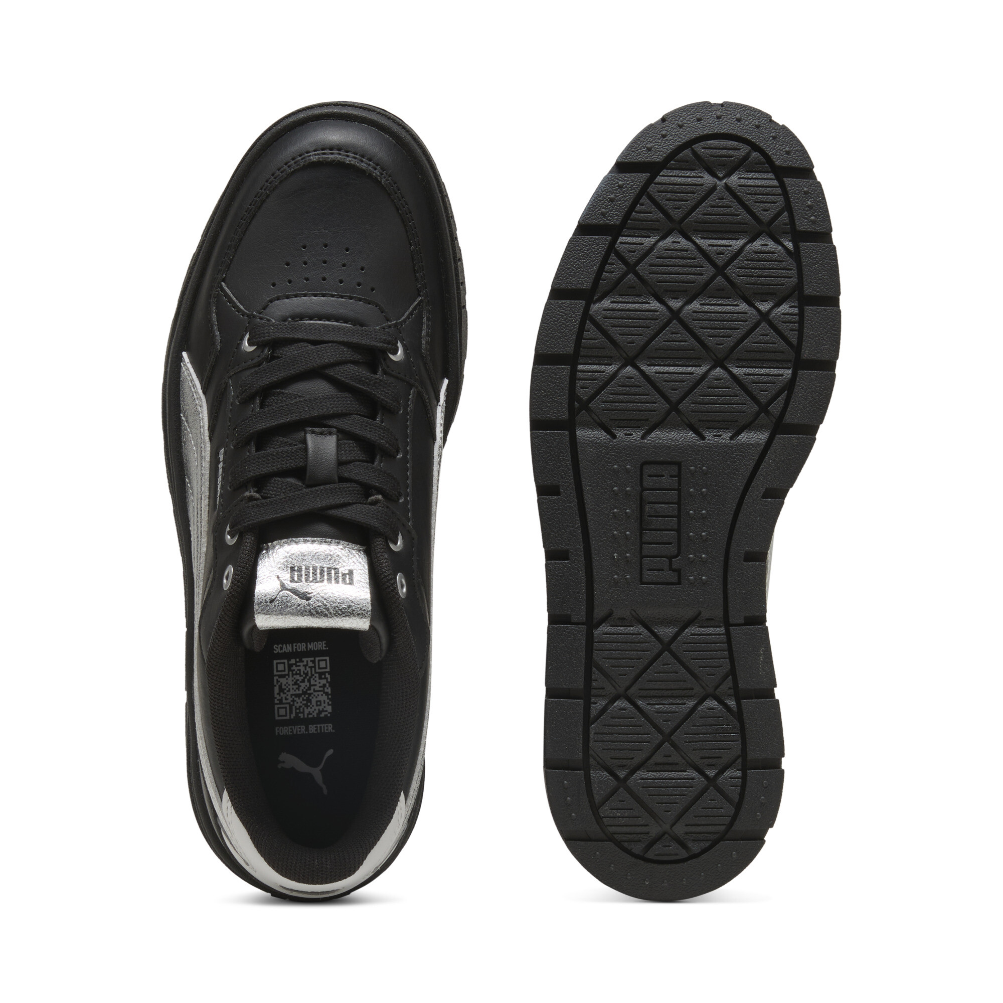 PUMA Karmen II Idol Metallic Whisper sneakers voor Dames, Zwart/Zilver, Maat 38,5 thumbnail 4